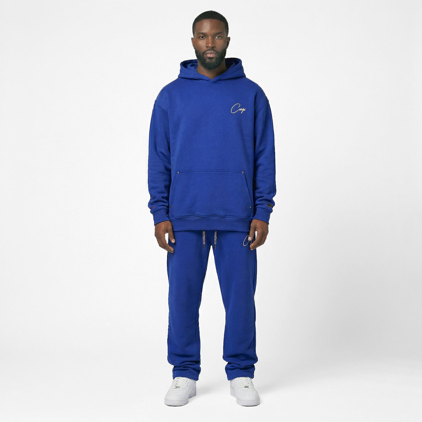 New - COOGI Script Hoody - Oversized - Royal: COOGI Crown Reserve Heav