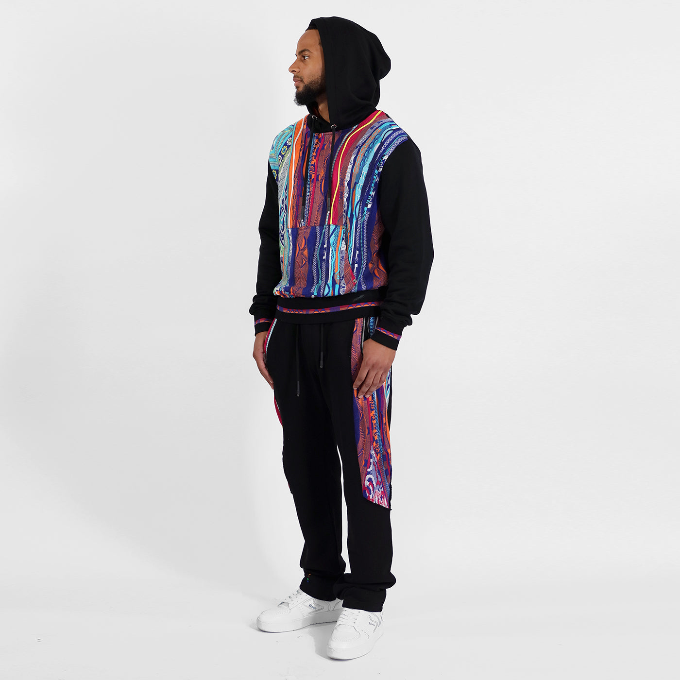 New - COOGI Sweater Pieced Fleece Jogger in Black