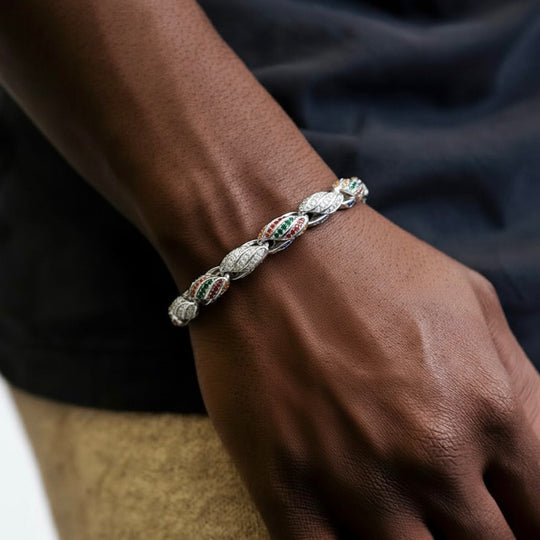 COOGI Twisted Rope Bracelet - White Gold Plated