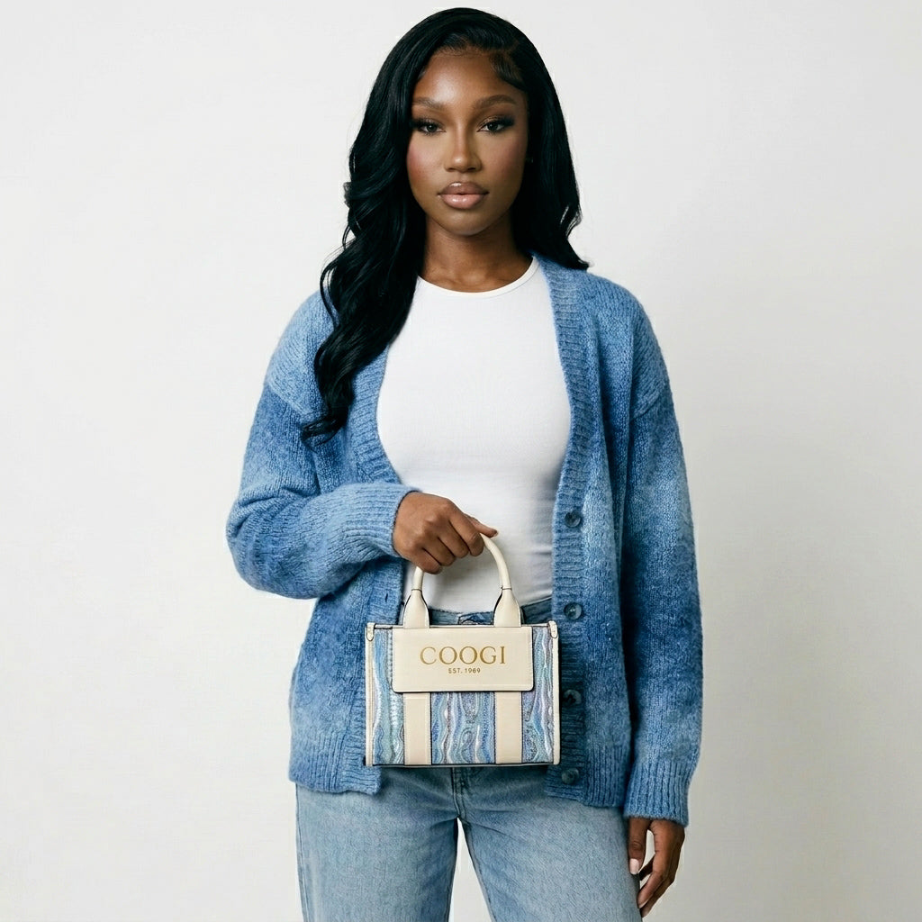 New - COOGI Hamptons Mini Tote Bag - Blue