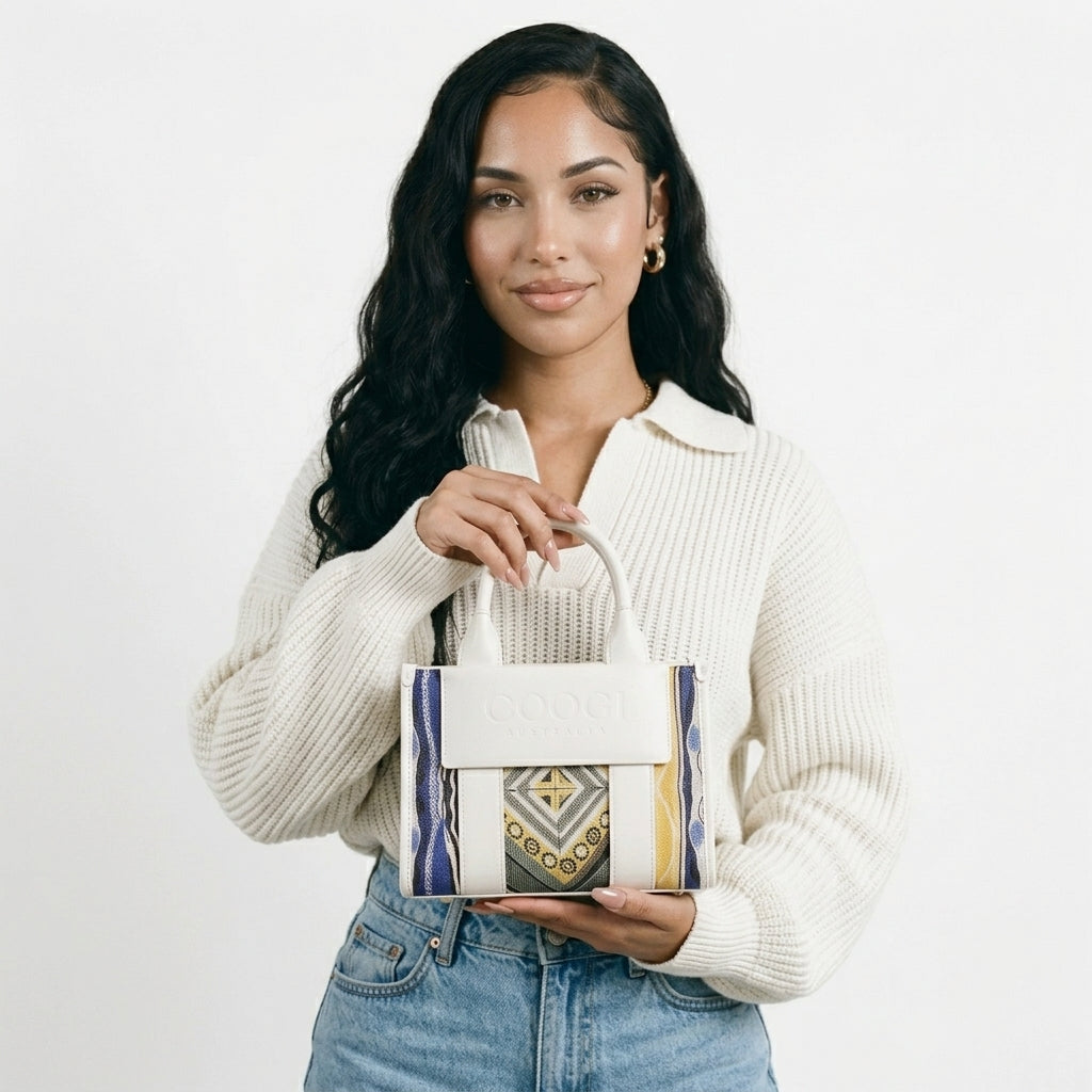 New - COOGI Hamptons Mini Tote Bag - Cream