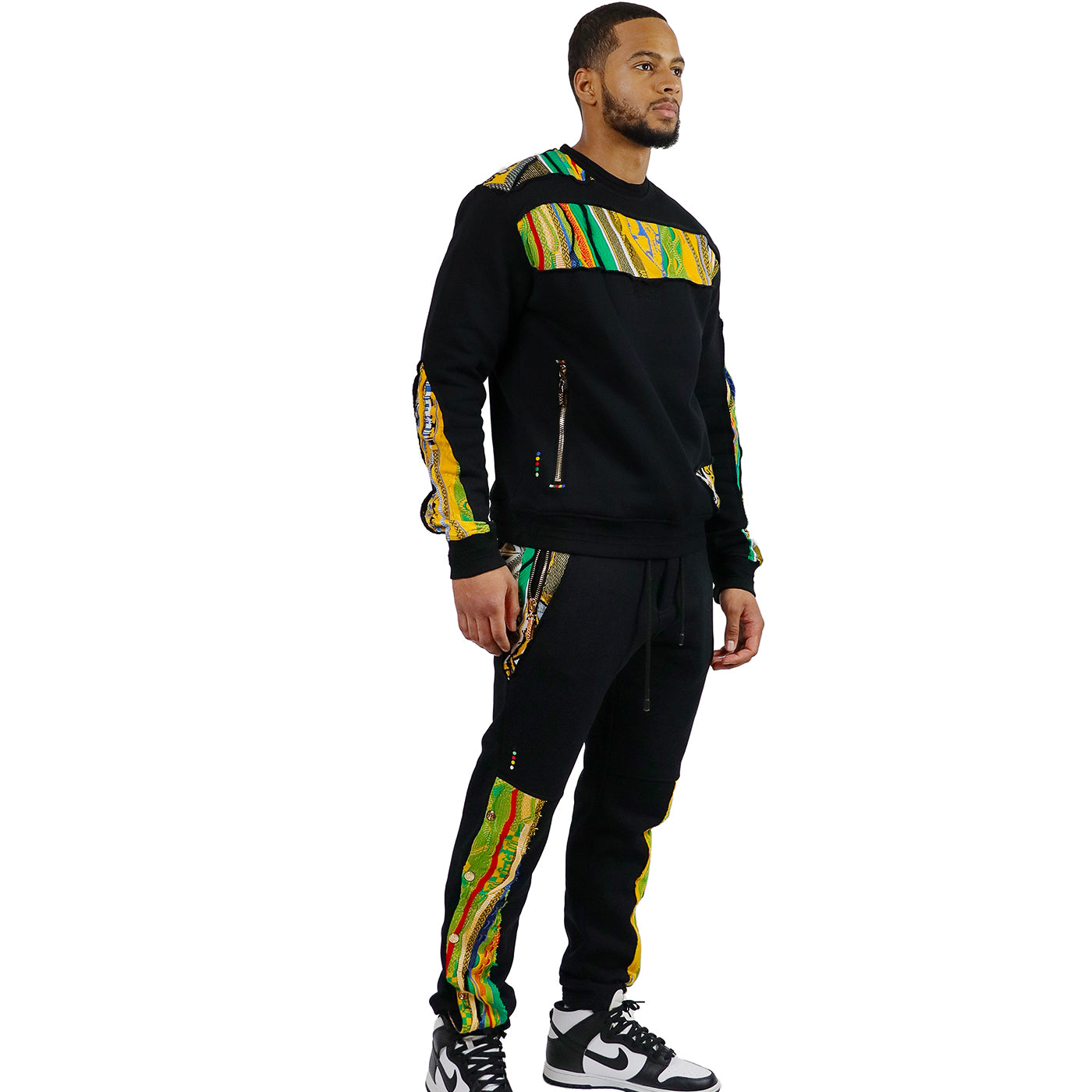 COOGI Sweater Pieced Fleece Jogger - Black – Coogi