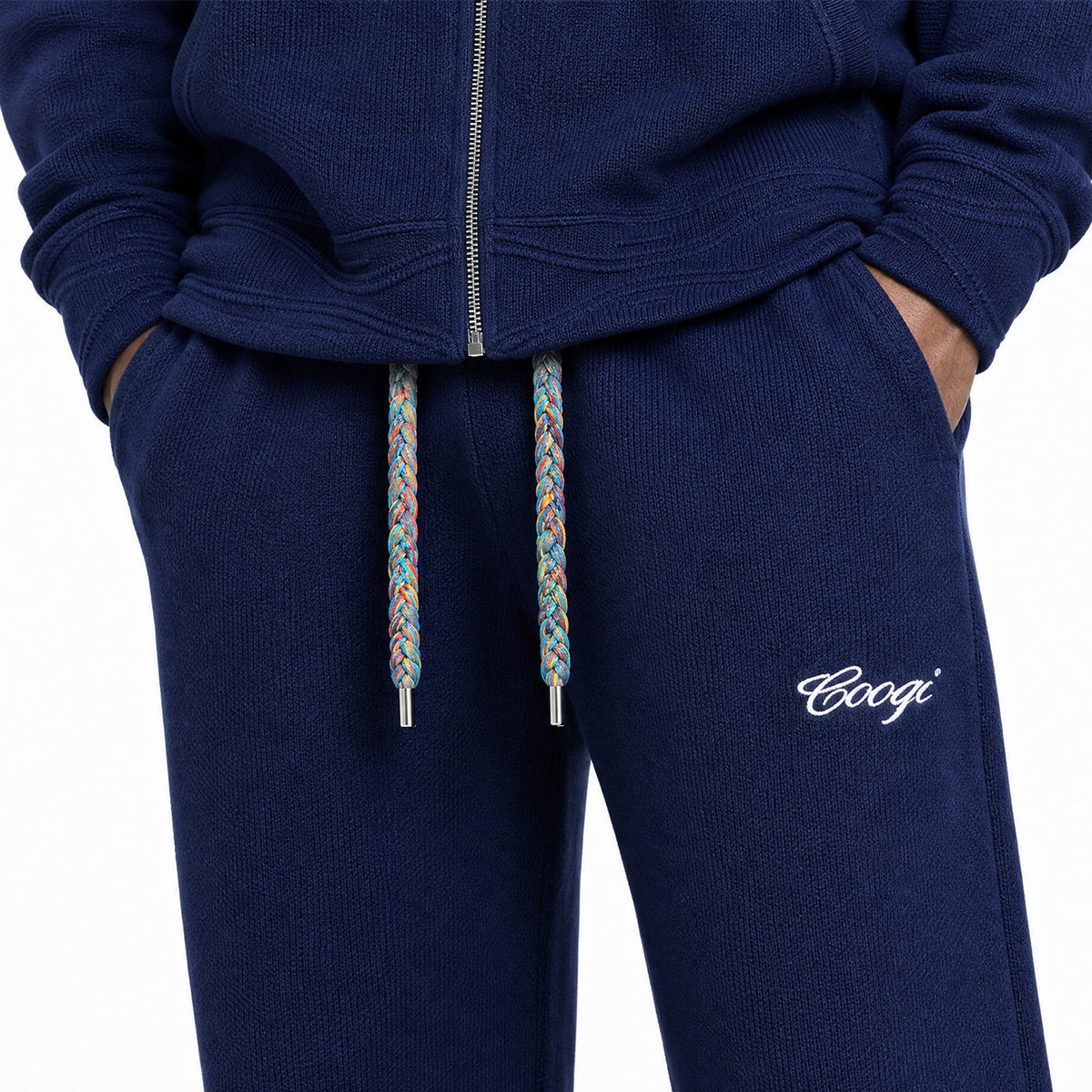 Introducing - COOGI Heavy Weight Fashion Knit Pants- Blue