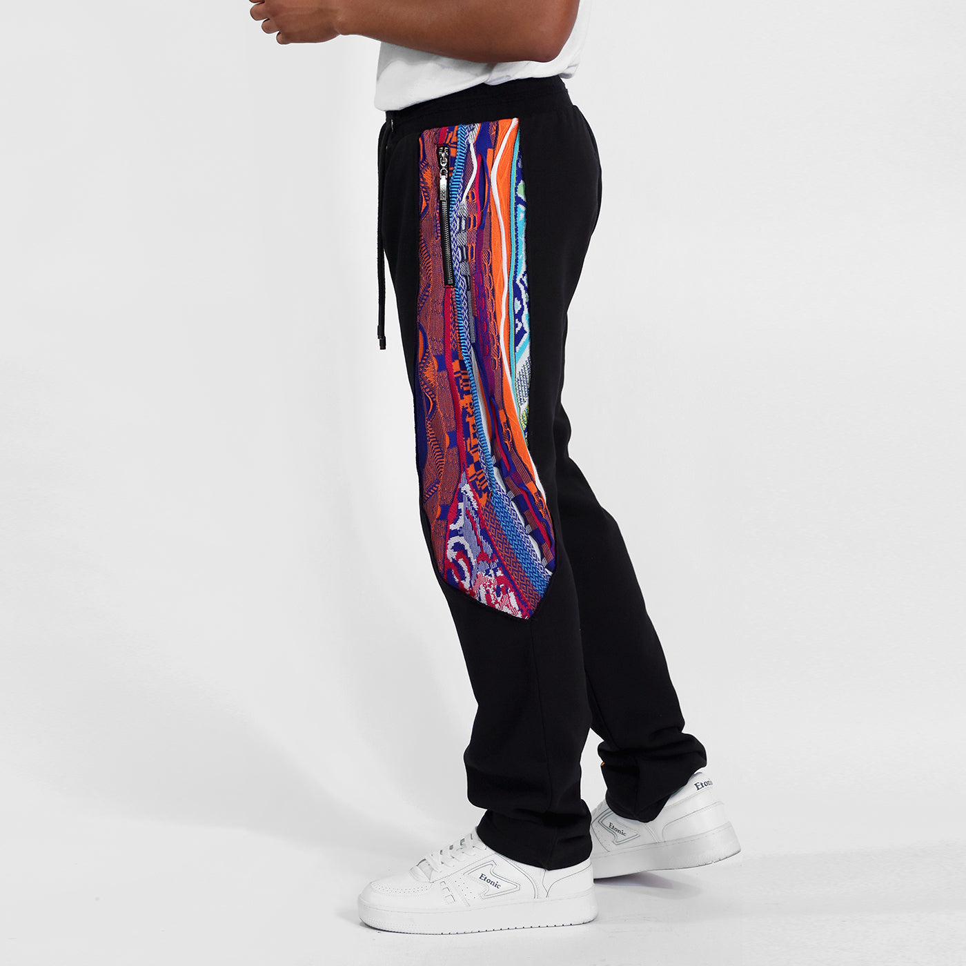 New - COOGI Sweater Pieced Fleece Jogger in Black