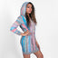 New - COOGI Sunburst Zip Hoody Sweater Dress