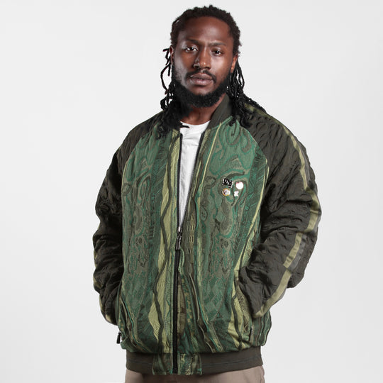 COOGI Sweater Patched Jacket - Olive