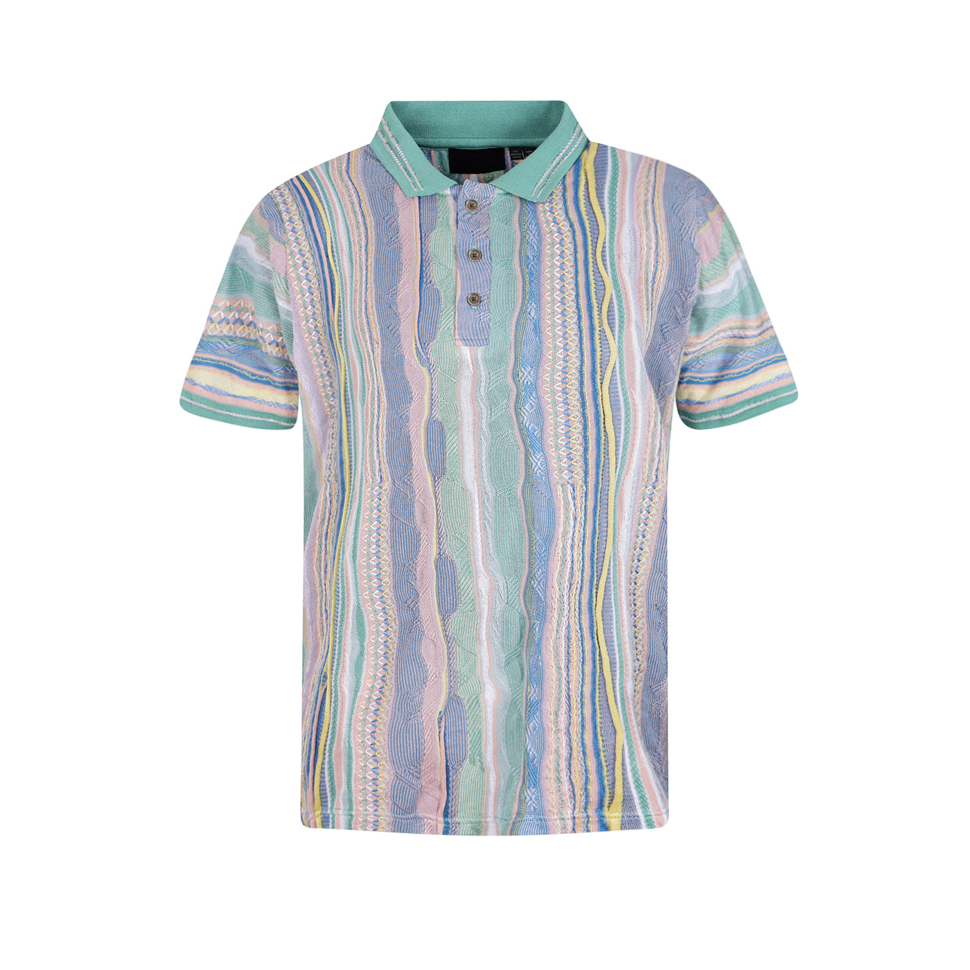 New - COOGI Light Weight Sweater Knit Polo in Pink and Yellow