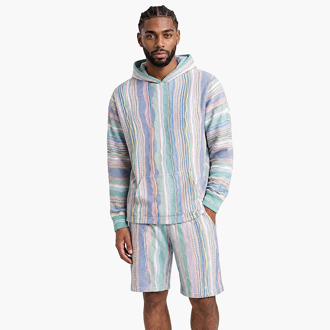 New - COOGI Light Weight Sweater Knit Hoody in Pink and Yellow