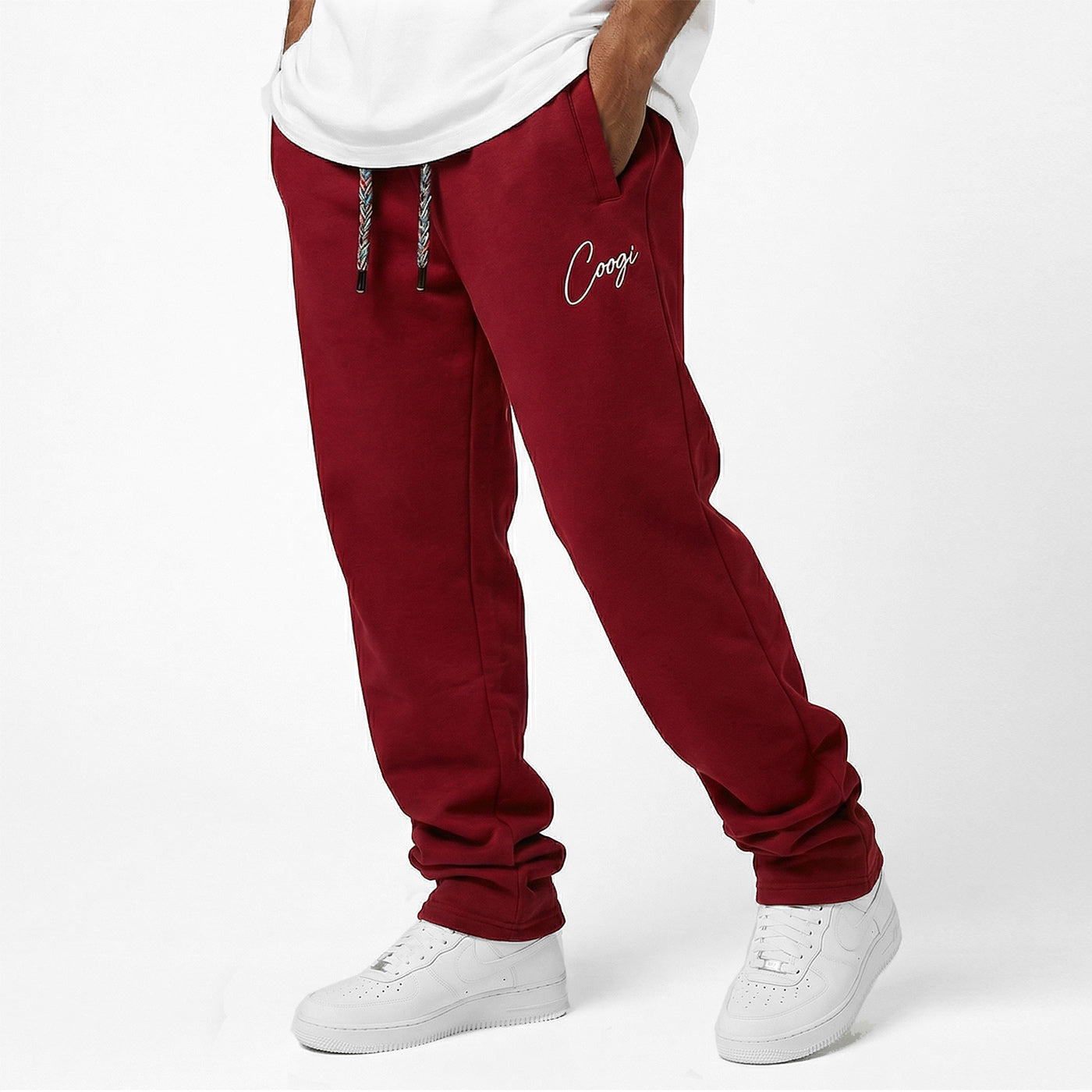 New - COOGI Script Jogger - Oversized - Crimson: COOGI Crown Reserve HeavyLuxe Fleece