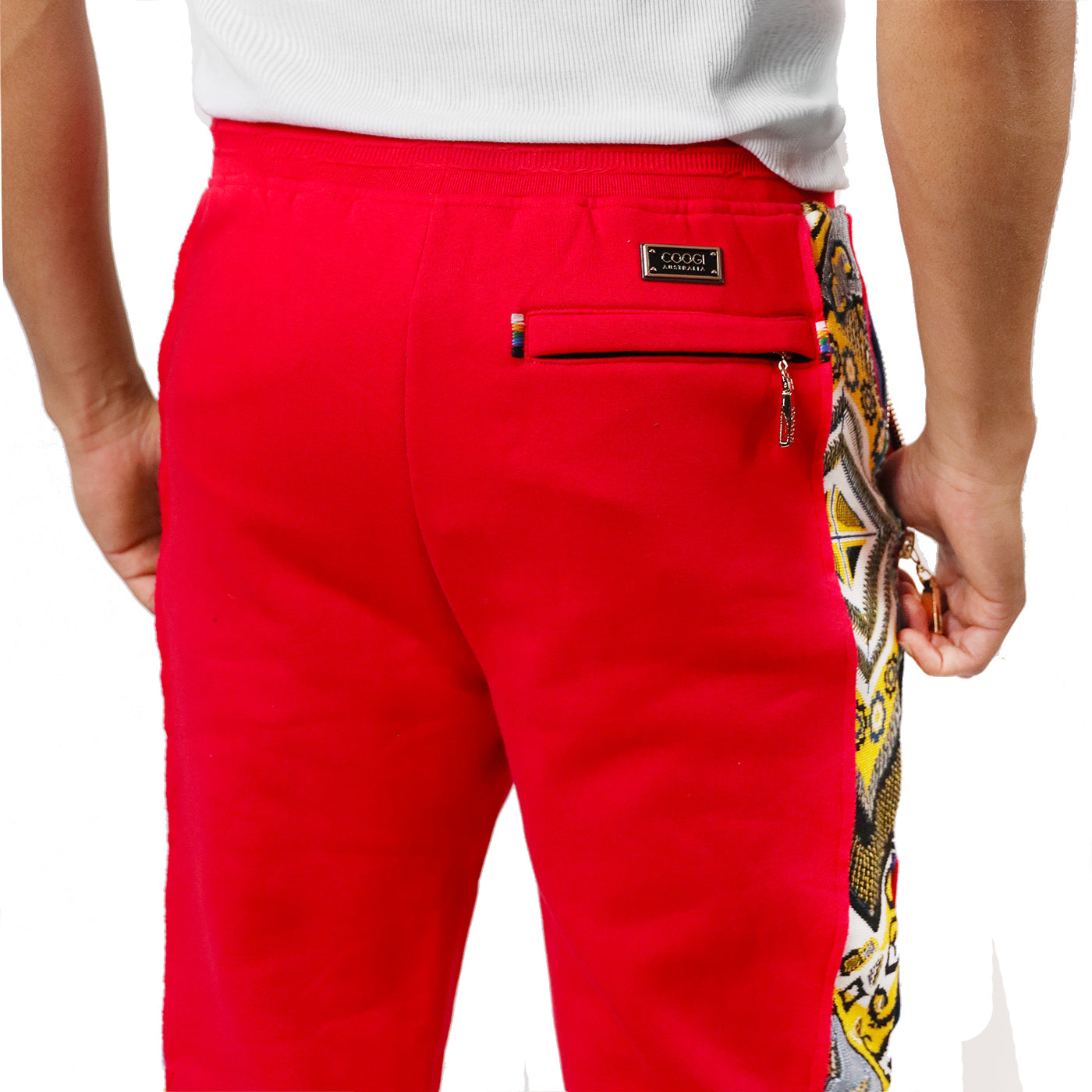 COOGI Sweater Pieced Fleece Jogger - Red