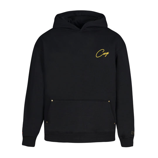 New - COOGI Script Hoody - Oversized - Black: COOGI Crown Reserve HeavyLuxe Fleece