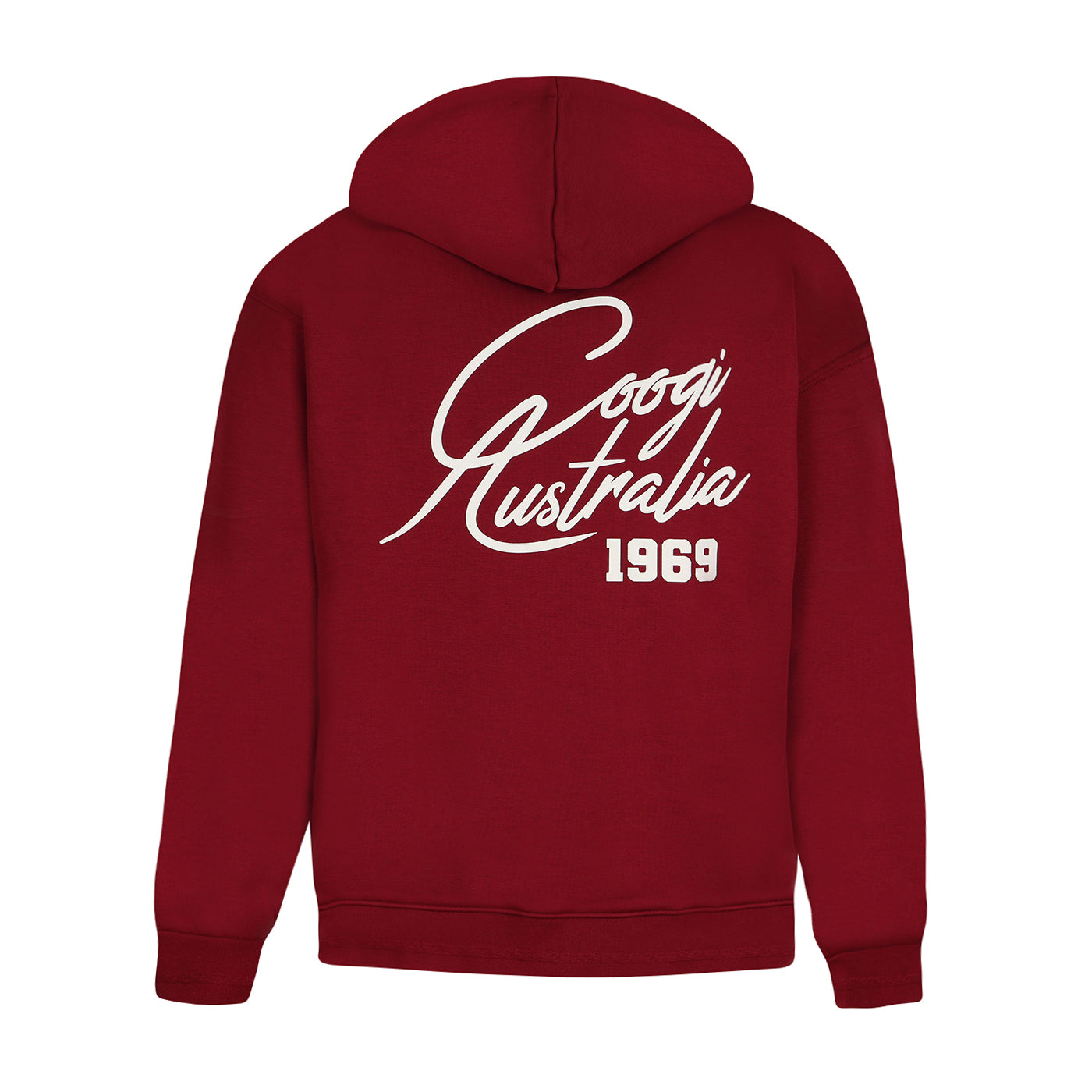 New - COOGI Script Hoody - Oversized - Crimson: COOGI Crown Reserve HeavyLuxe Fleece