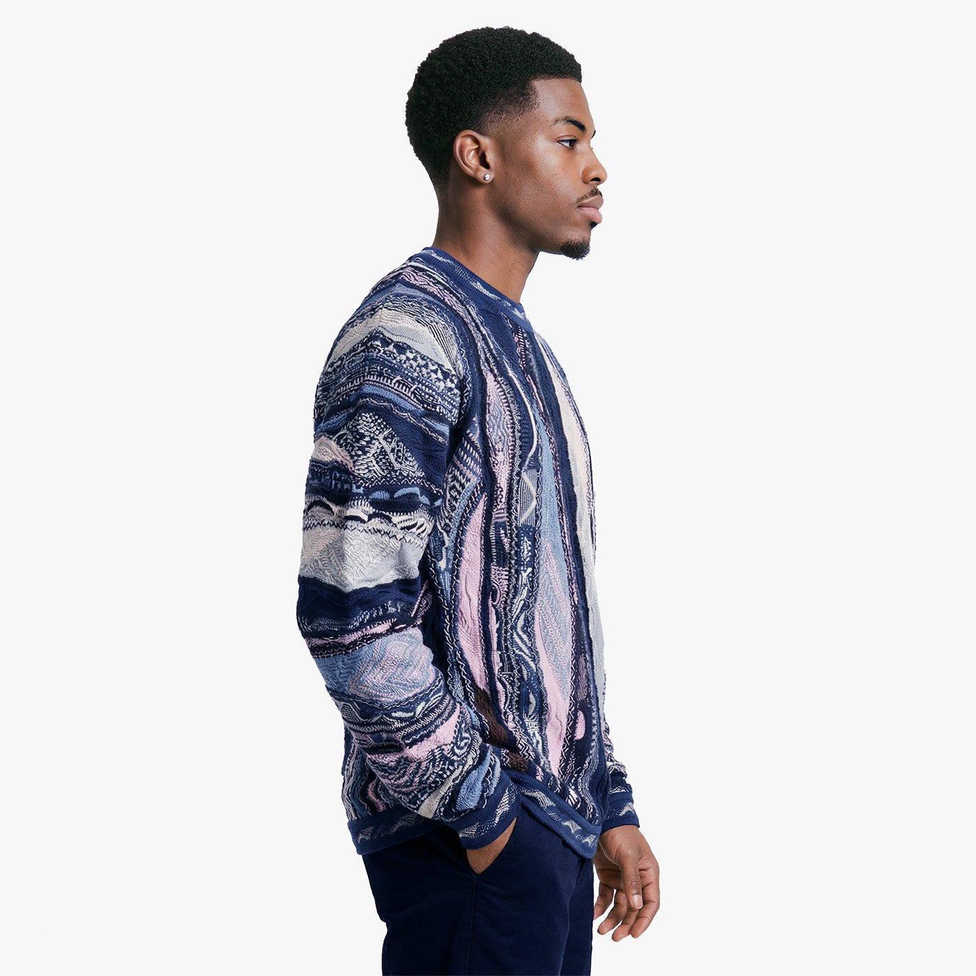 coogi classic dress shirt COOGI Men M 15.5 Luxe Abstract Geometric Flip Cuff Preppy Stripe Shirt Available in navy and pink. Shirt COOGI