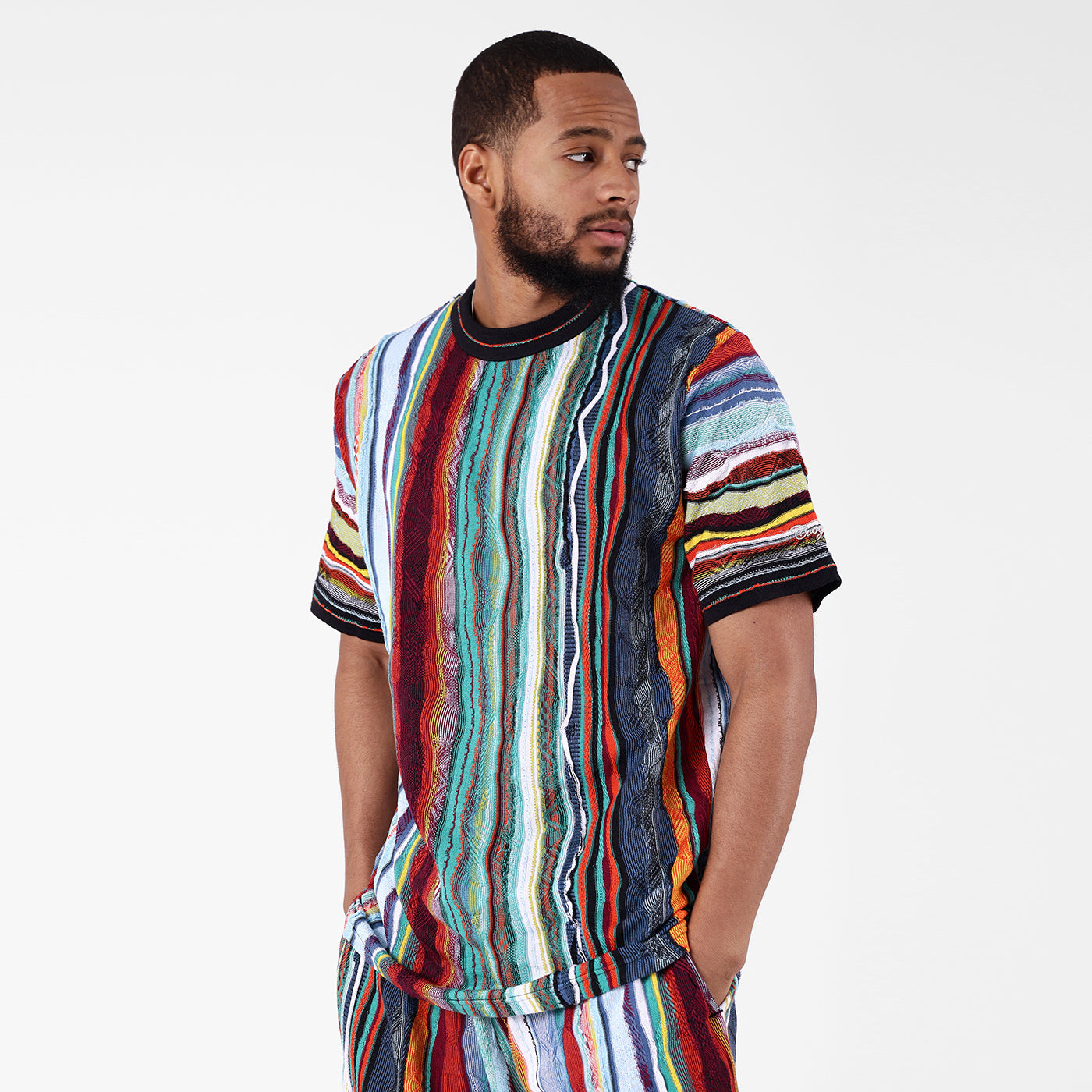 New- COOGI Light Weight  Sweater Knit Tee in Jade Black