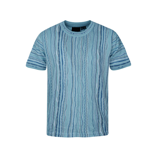 New - COOGI Light Weight Sweater Knit Tee - Blue Base