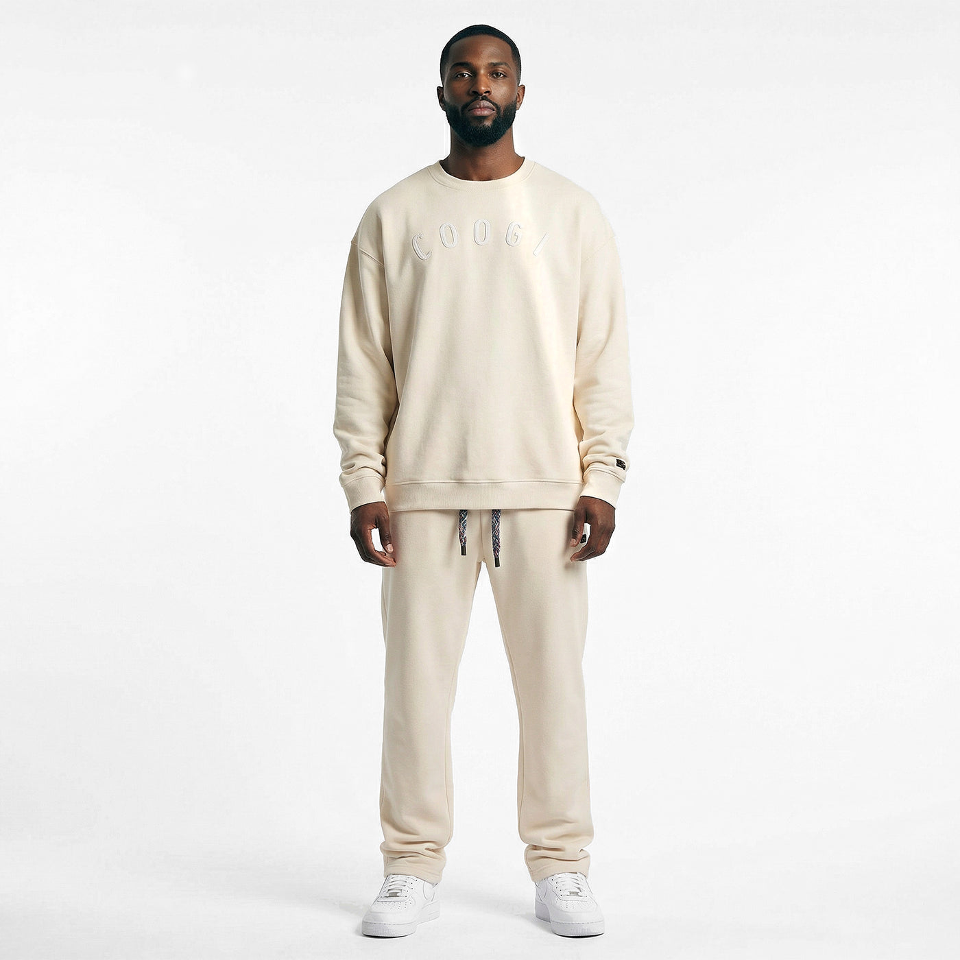 New - COOGI  - Statement Crew - Oversized - Bone: COOGI Crown Reserve HeavyLuxe Fleece