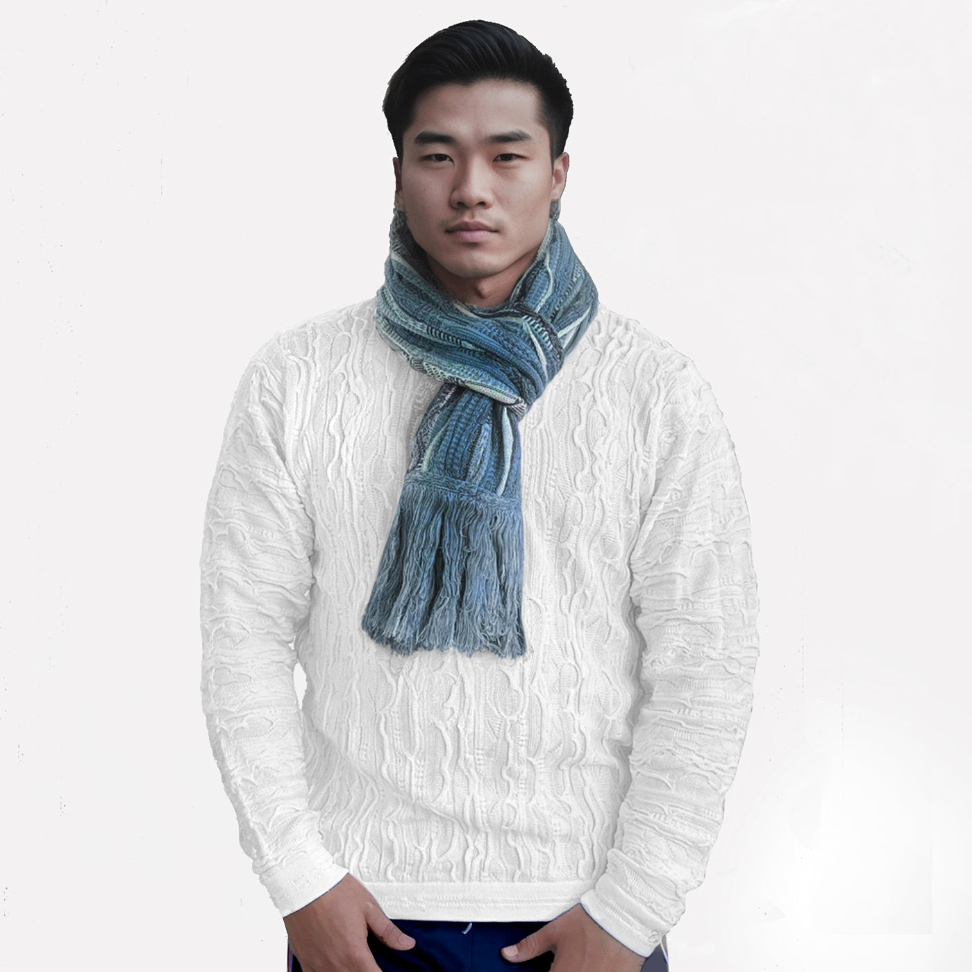 小物 COOGI New  Victory Scarf Pacific Blues Sweater Knit Scarf – COOGI
