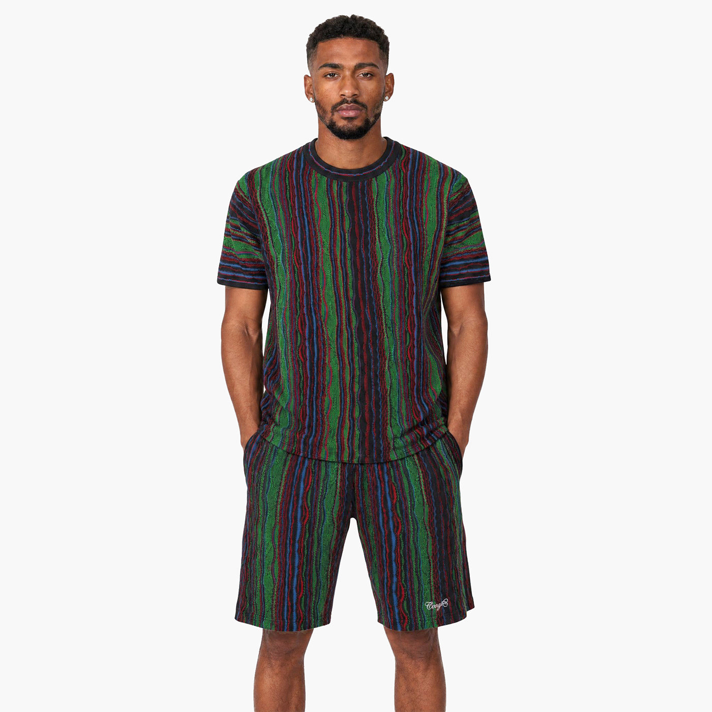New - COOGI Light Weight Sweater Knit Tee - Green Base