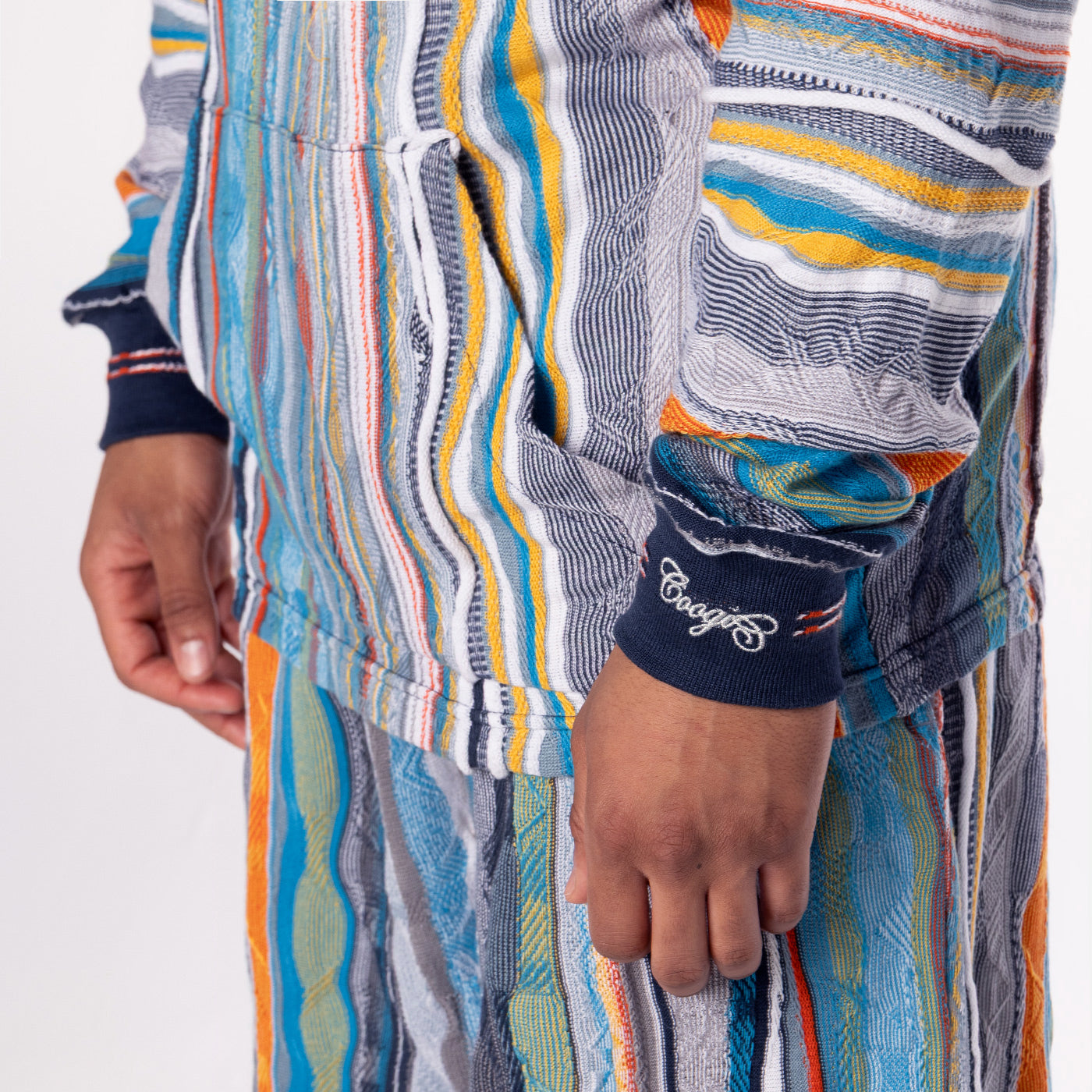 New - COOGI Light Weight Sweater Knit Hoody in Blue and Gray