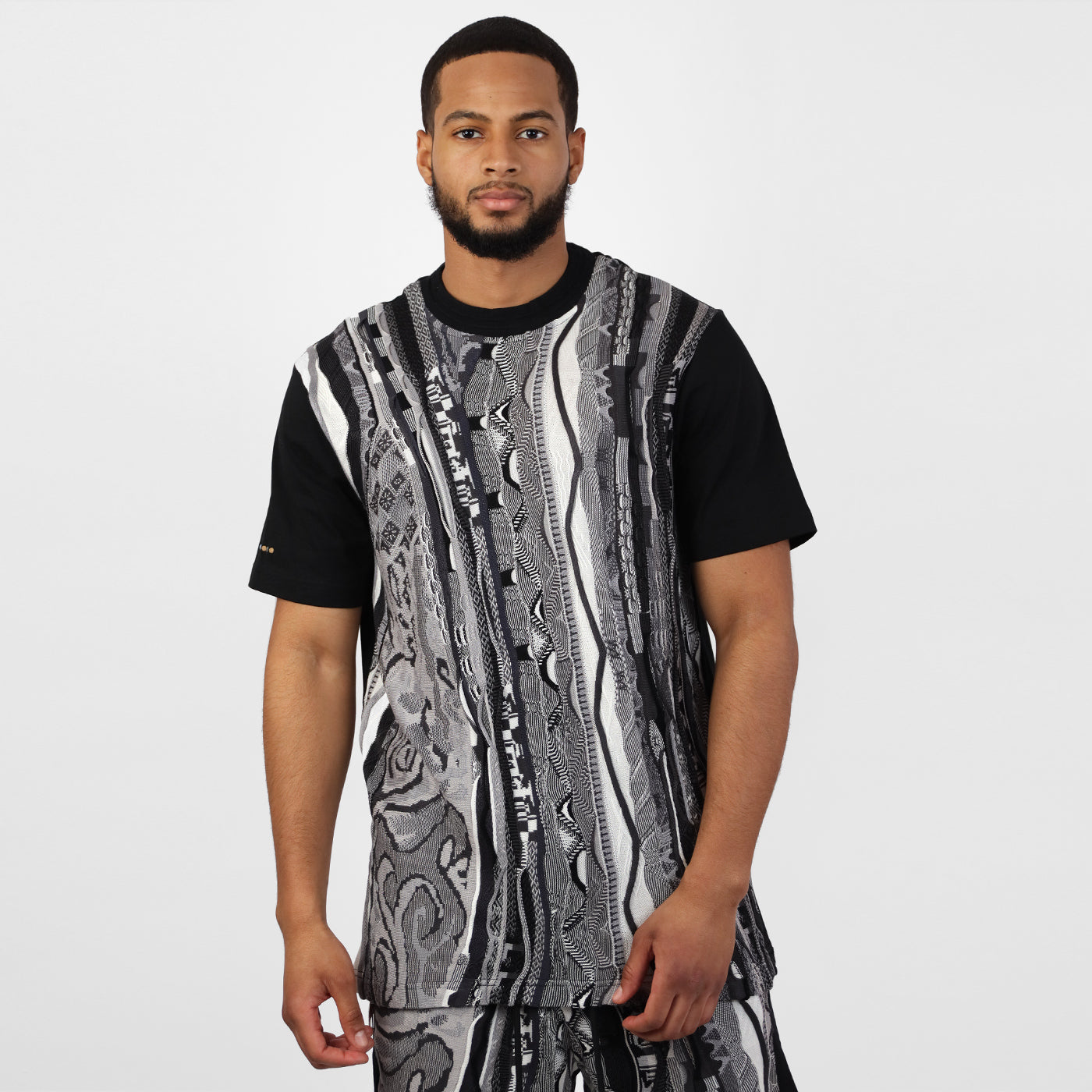 COOGI Sweater-Pieced Tee - Black on Grey