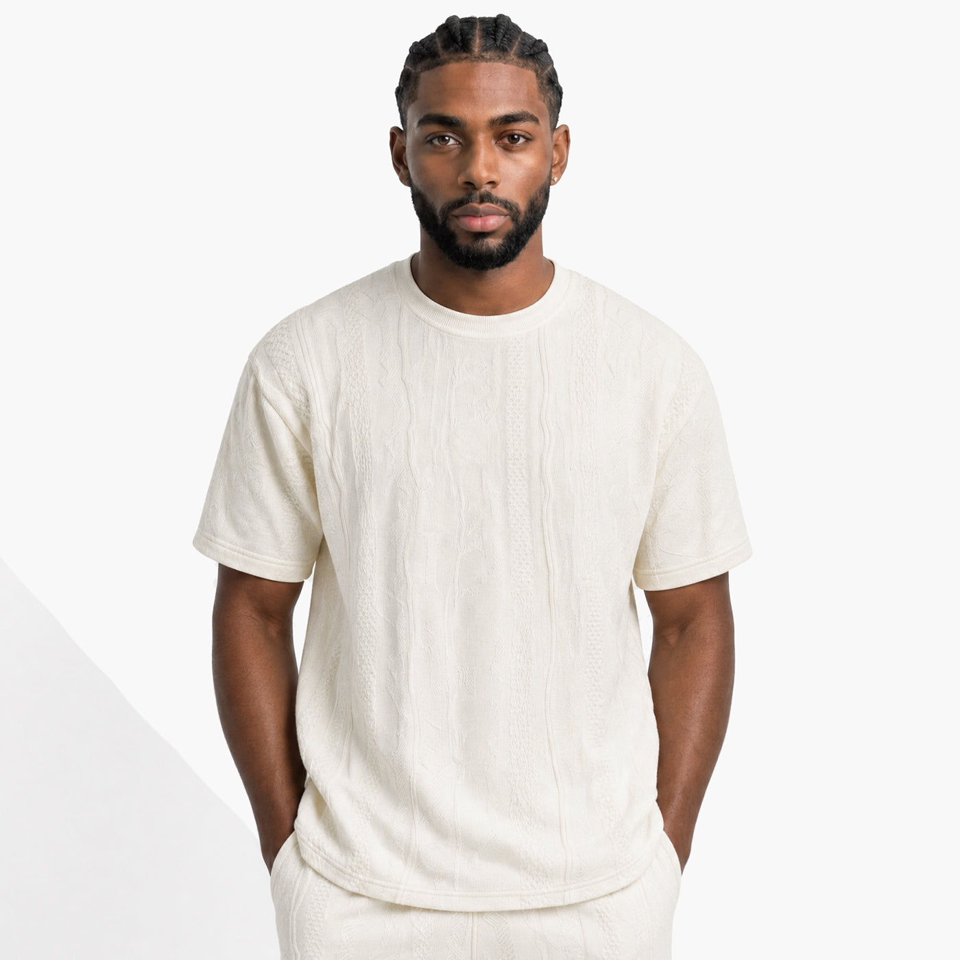 New - COOGI Light Weight Sweater Knit Cloud Dancer Tee