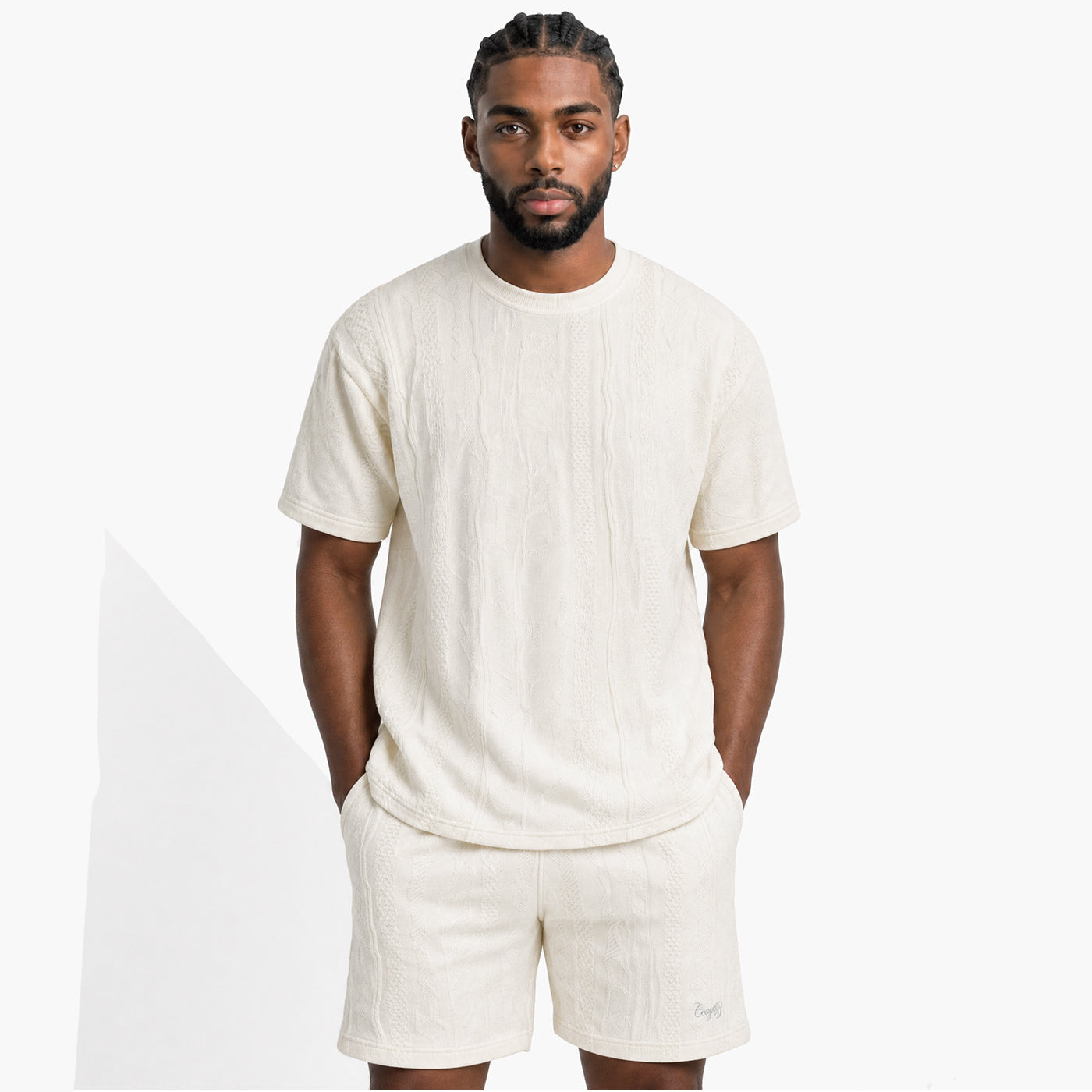 New -COOGI Light Weight Sweater Knit Cloud Dancer Shorts