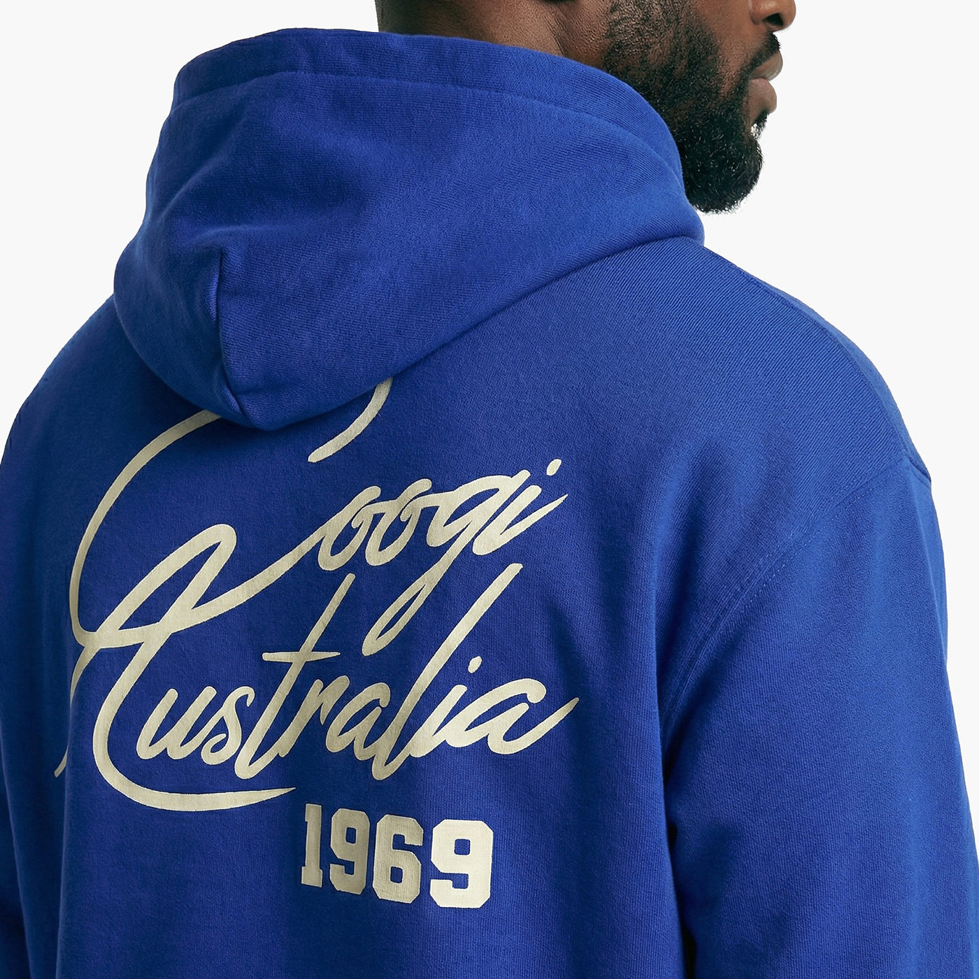 New - COOGI Script Hoody - Oversized - Royal: COOGI Crown Reserve HeavyLuxe Fleece