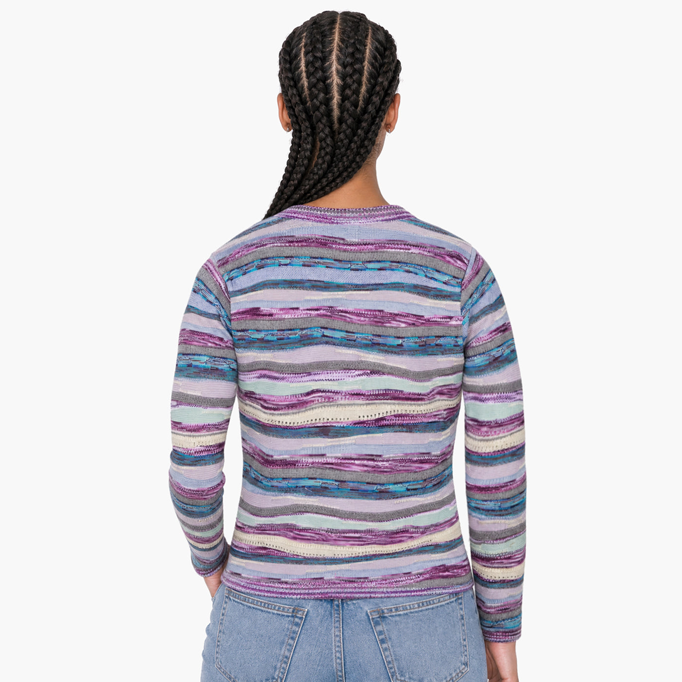 New - COOGI Women's Light Weight Long Sleeve Sweater Knit Top - Purple Base