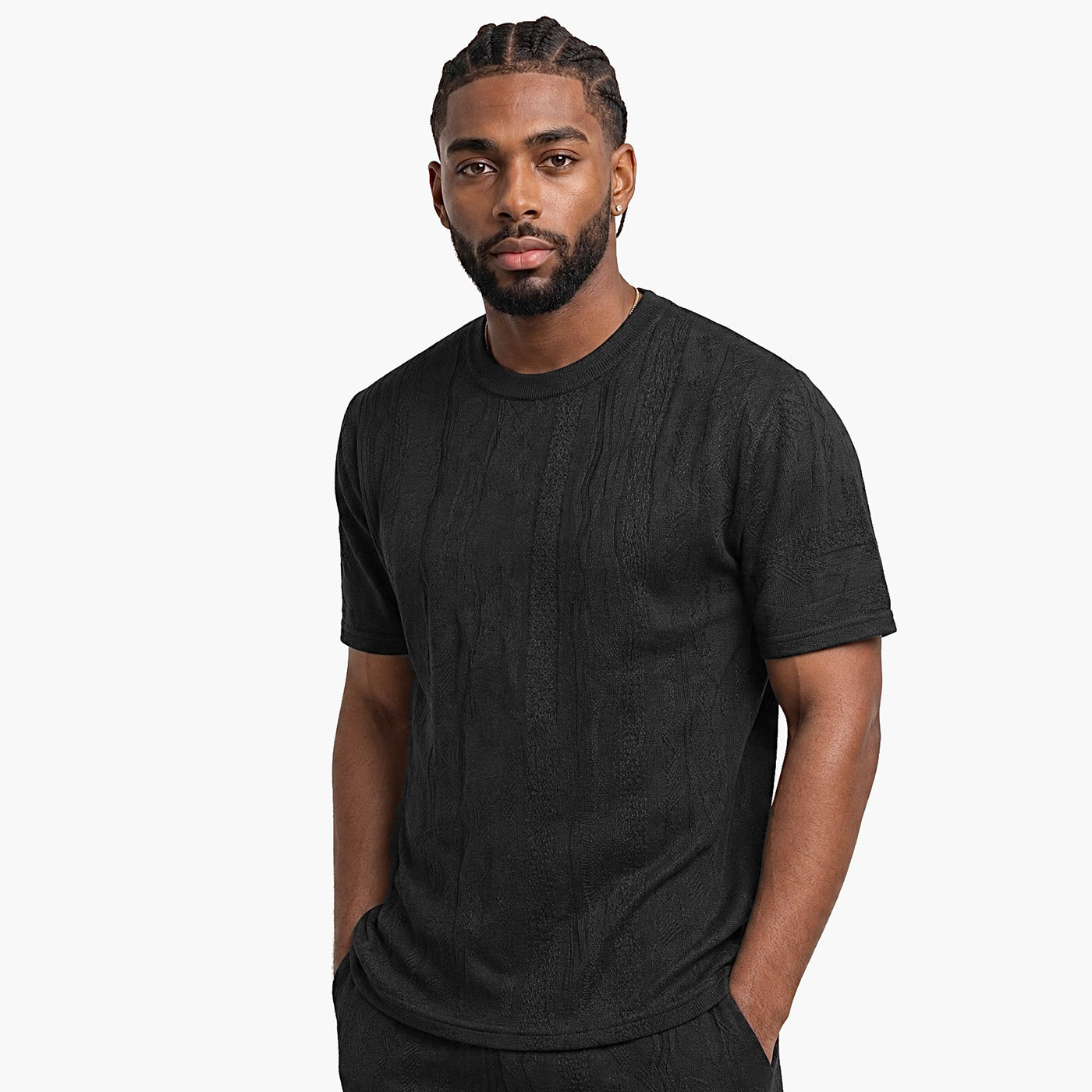 New - COOGI Light Weight Sweater Knit BlackOut Tee