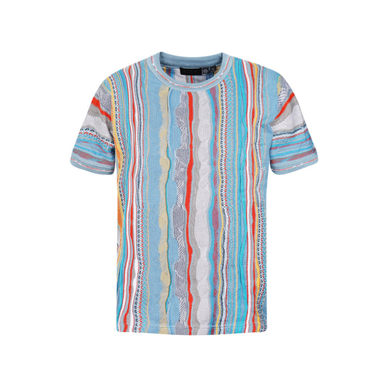New - COOGI Light Weight Sweater Knit Tee in Gray and Blue