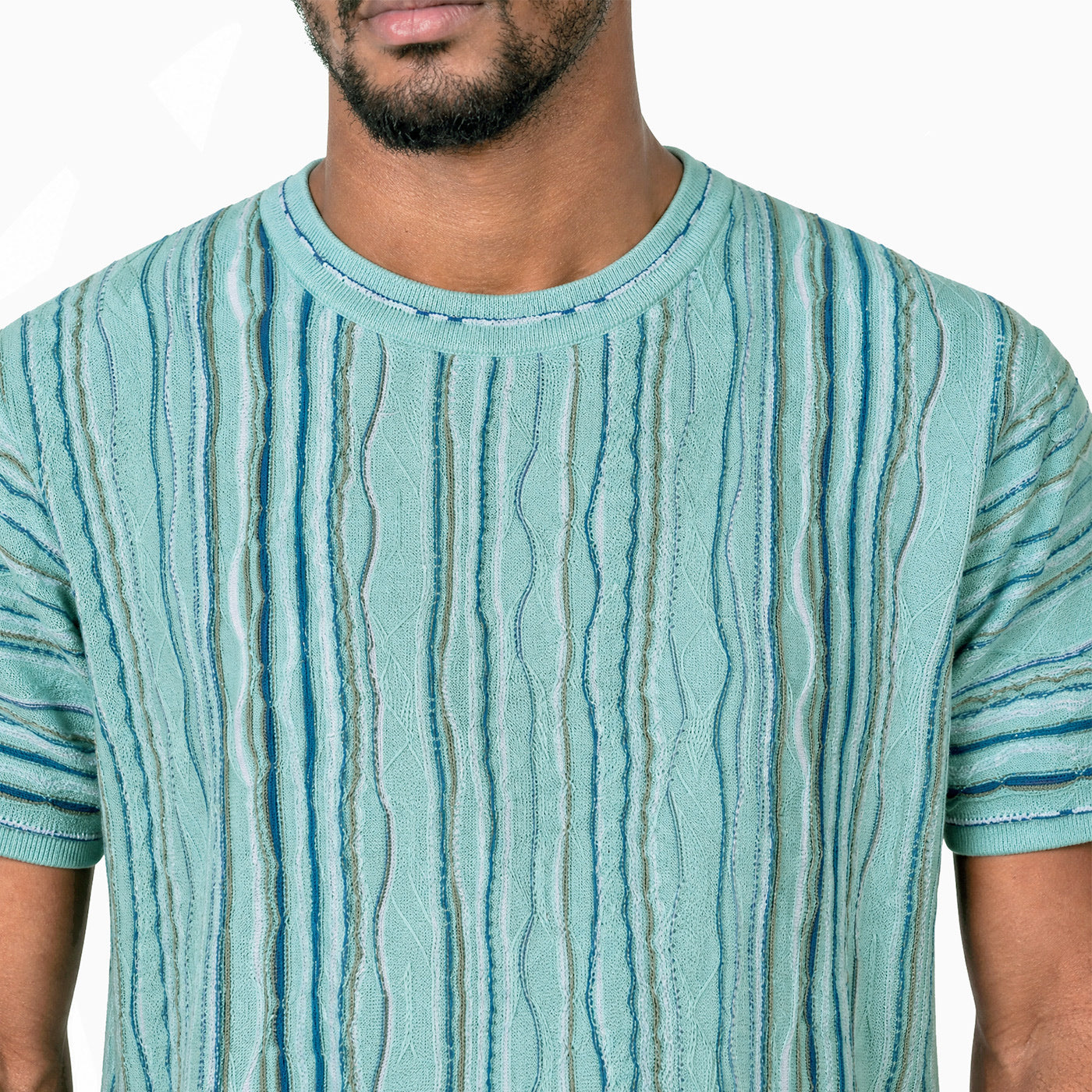 New - COOGI Light Weight Sweater Knit Tee - Blue Base