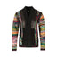 COOGI Leather, Suede and Sweater Pieced Cardigan - Black
