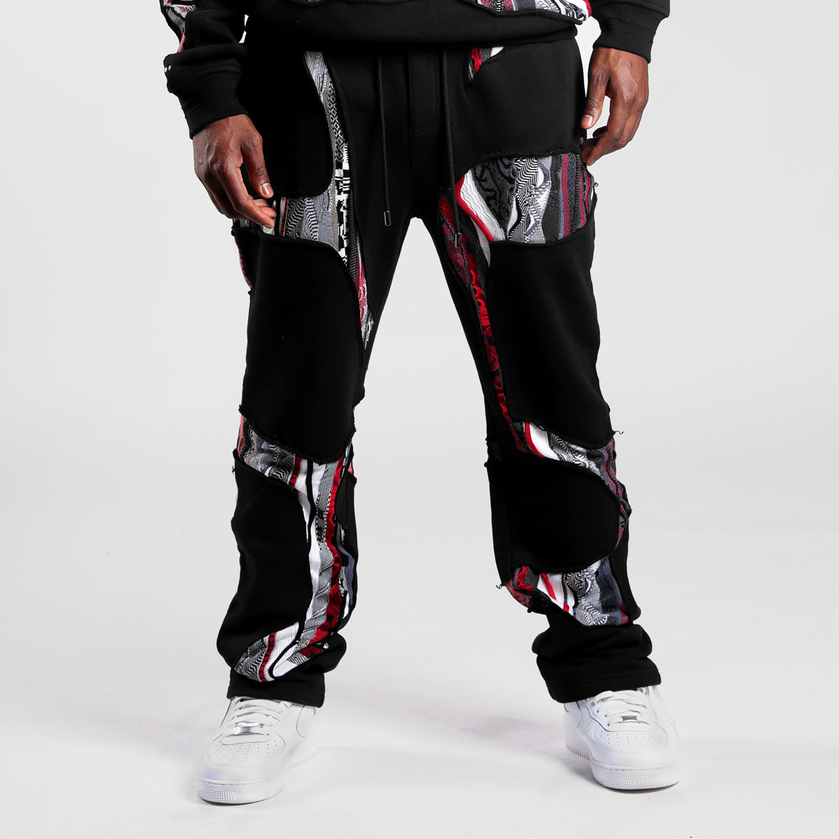 COOGI Sweater Patched Fleece Jogger-Red-Black – Coogi