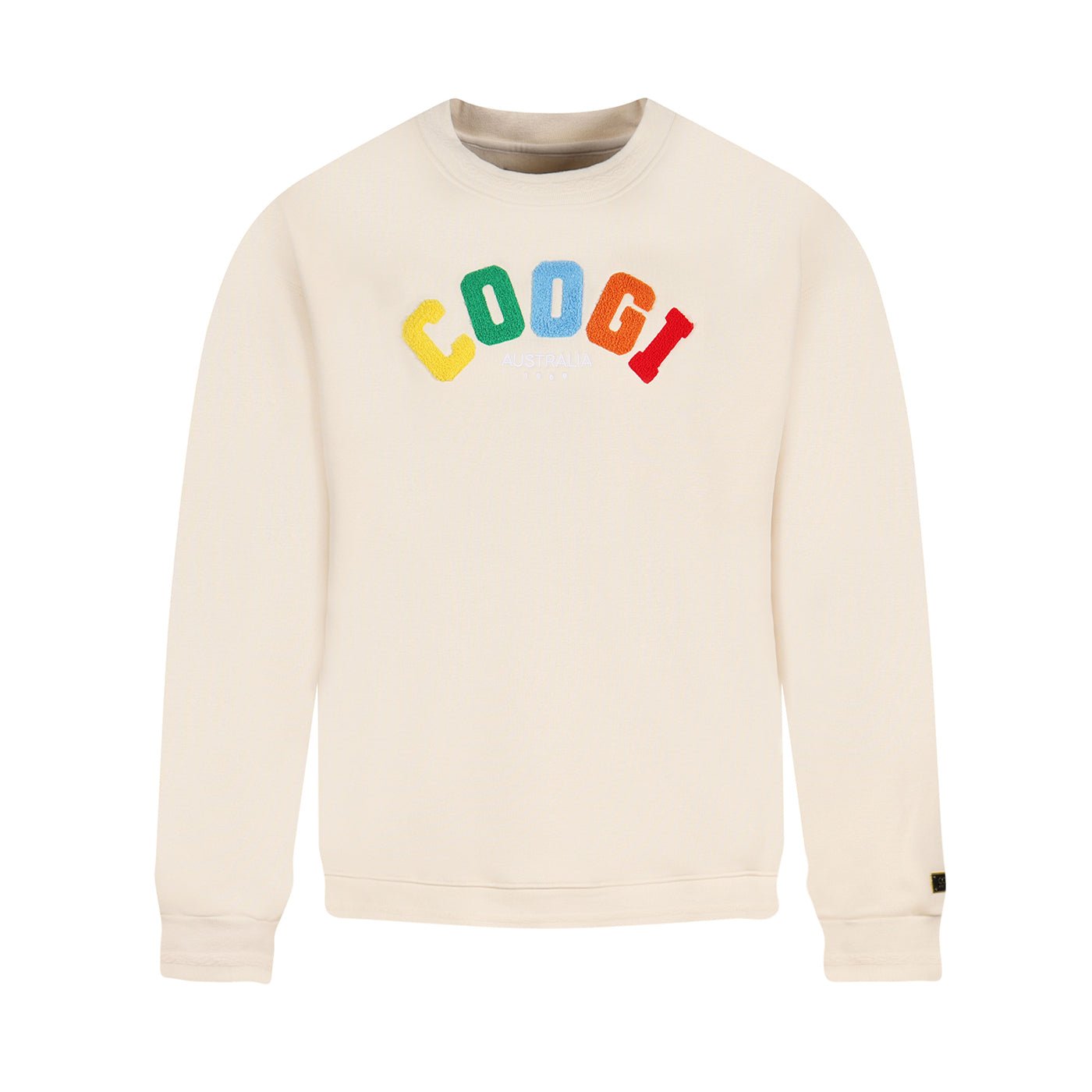 New - COOGI  - Block Logo Crew - Oversized - Bone: COOGI Crown Reserve HeavyLuxe Fleece