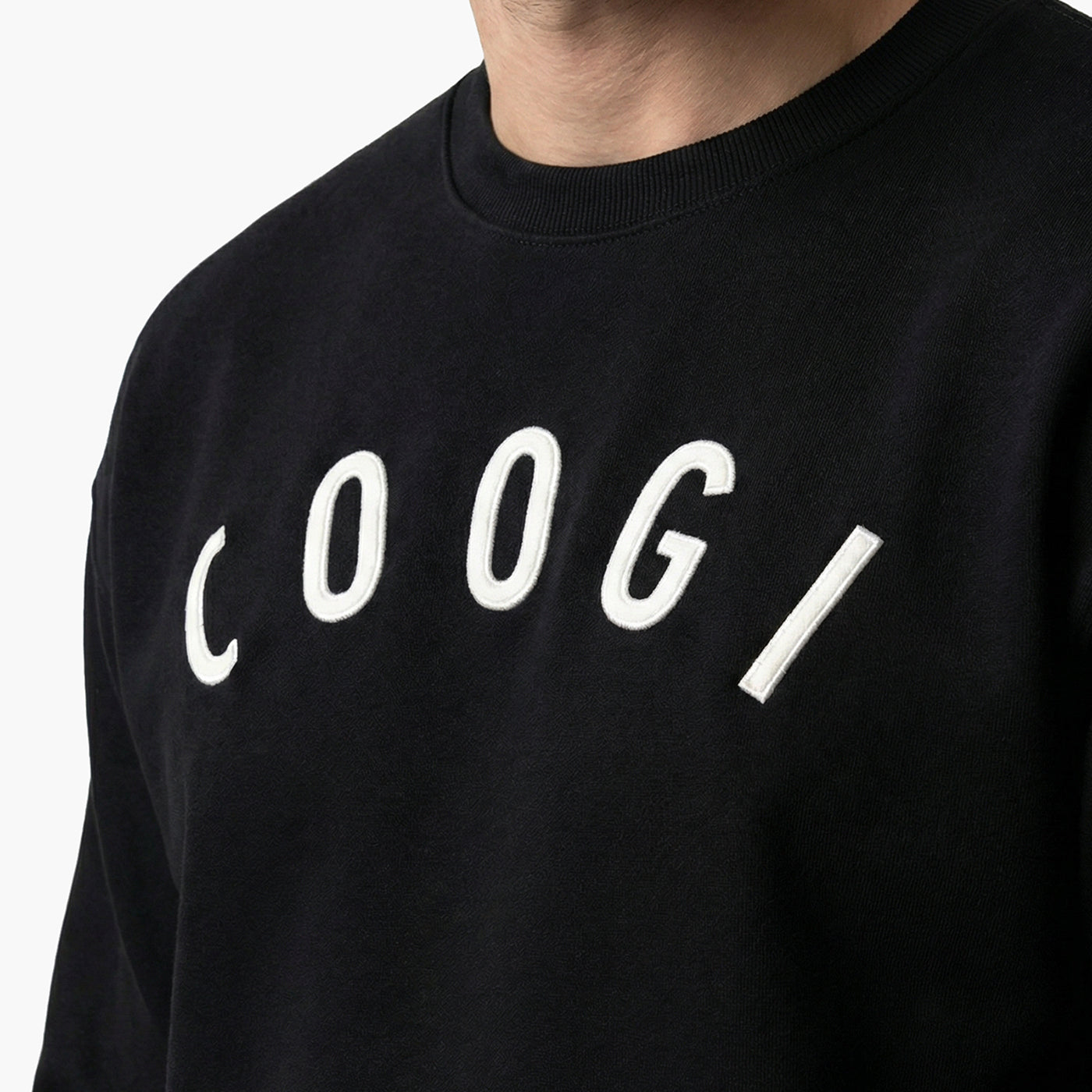 New - COOGI  - Statement Crew - Oversized - Black: COOGI Crown Reserve HeavyLuxe Fleece