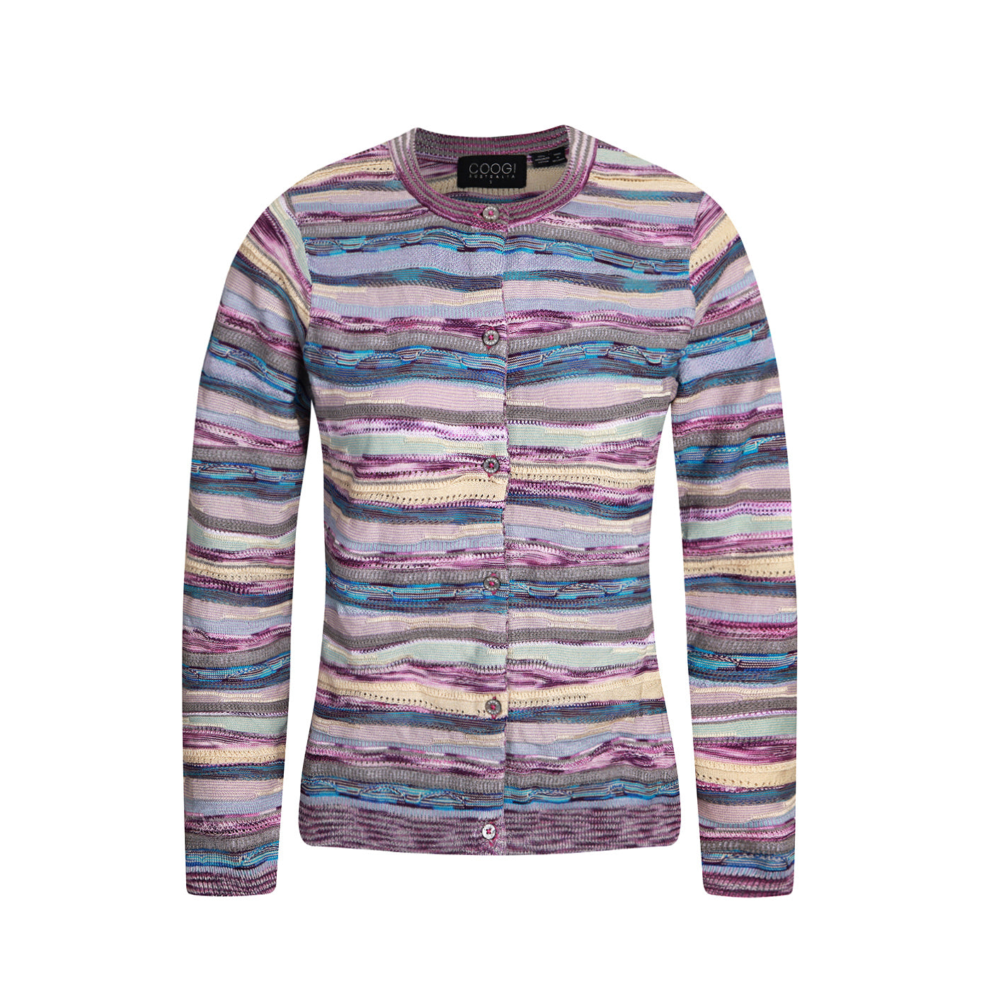 New - COOGI Women's Light Weight Knit Cardigan - Purple Base