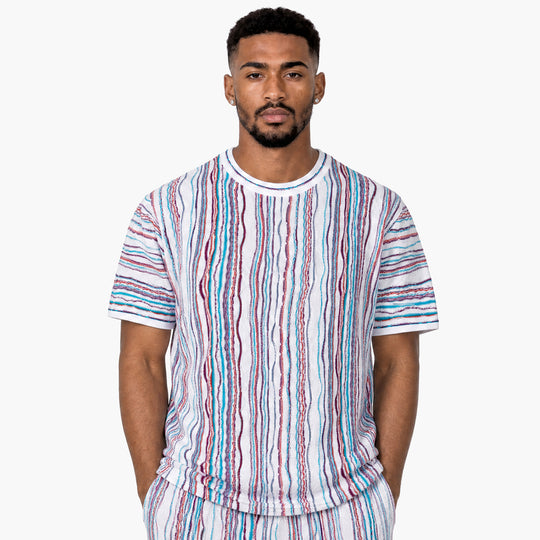 New - COOGI Light Weight Sweater Knit Tee - White Base