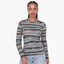 New - COOGI Women's Light Weight Knit LS Top - Blue Multi