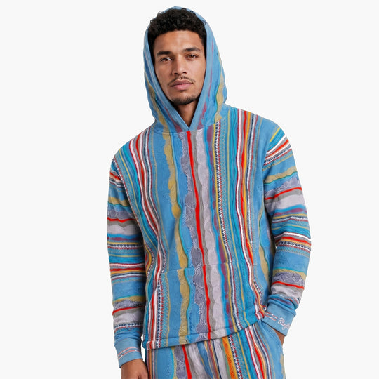 New - COOGI Light Weight Sweater Knit Hoody in Gray and Blue