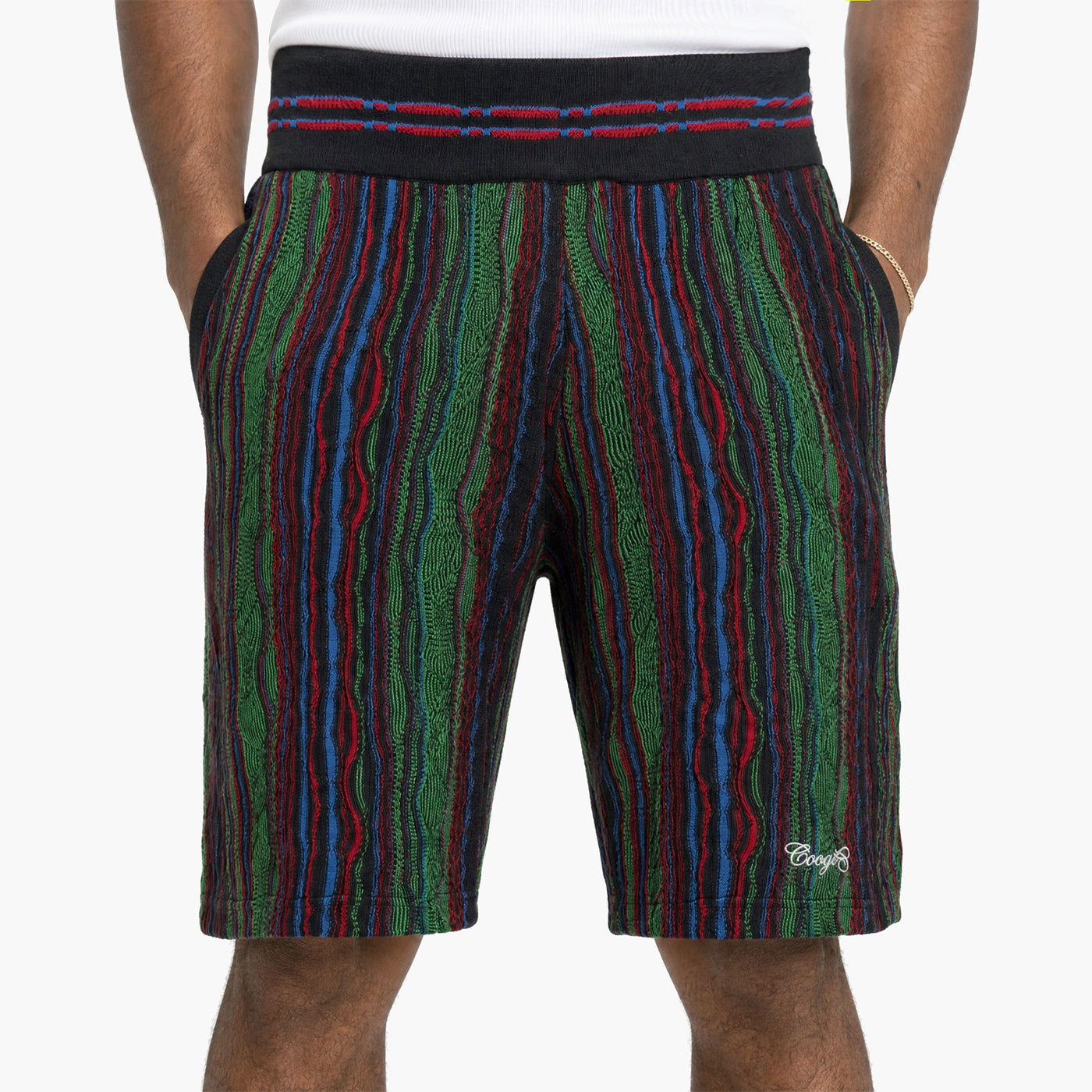 New -COOGI Light Weight Sweater Knit Shorts - Green Base