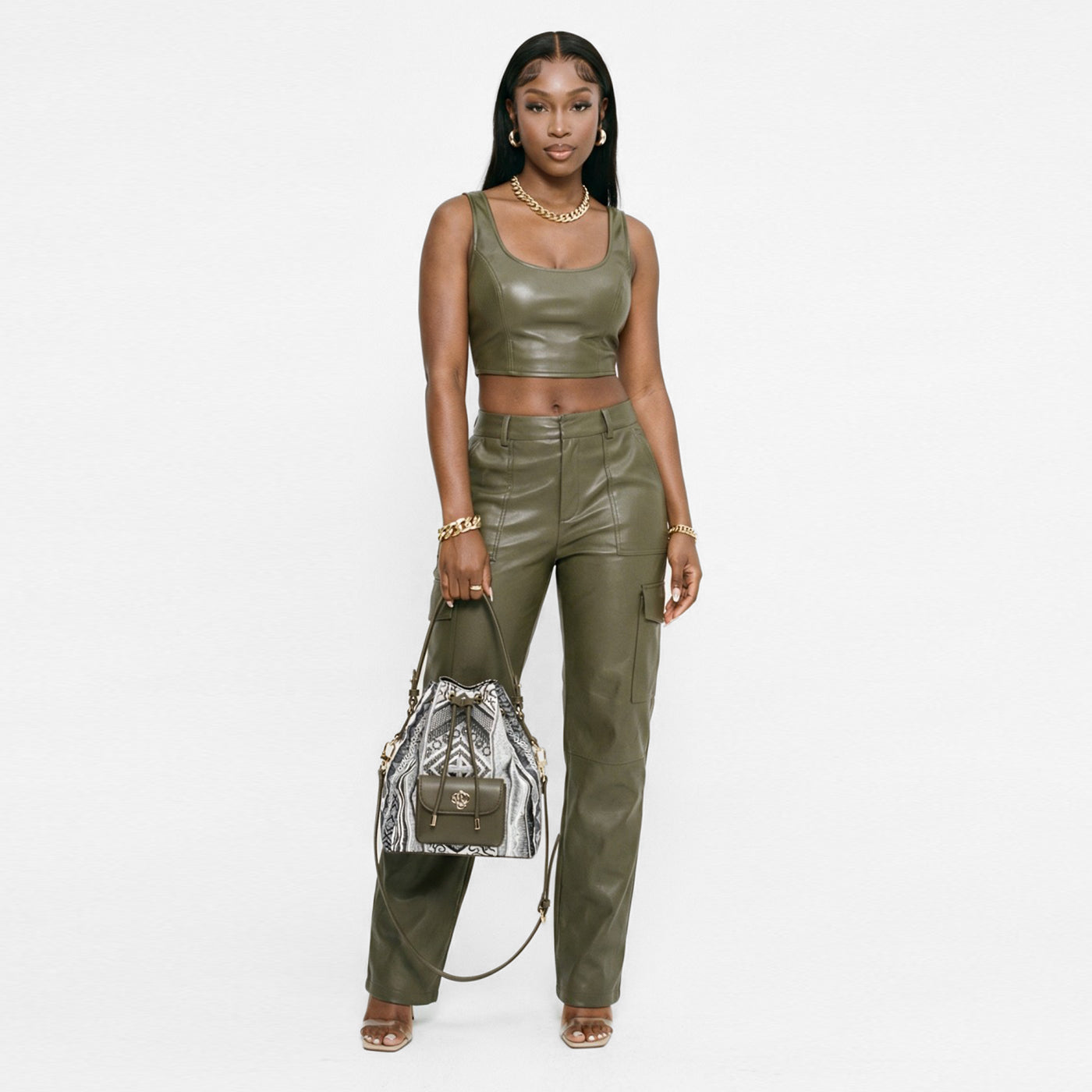 New - COOGI Malindi Bucket Bag - Olive