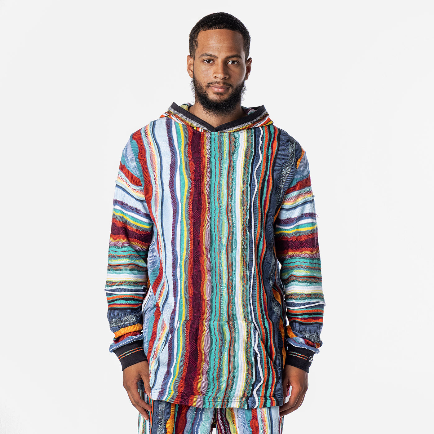 New - COOGI Light Weight Sweater Knit Hoody in Jade Black
