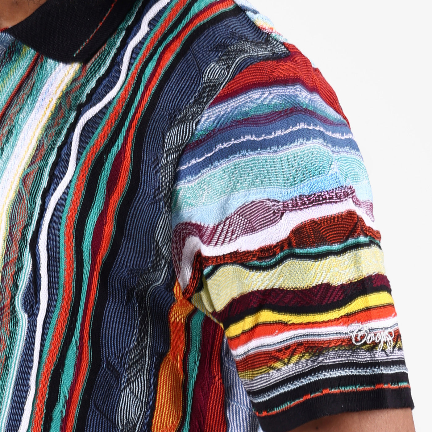 New - COOGI Light Weight Sweater Knit Polo in Jade Black