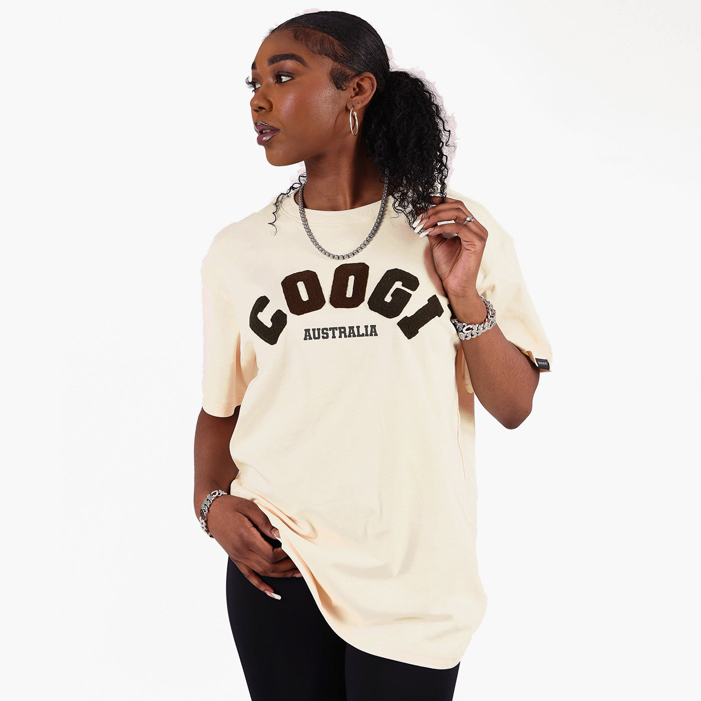 New - COOGI Applique Tee - Cream