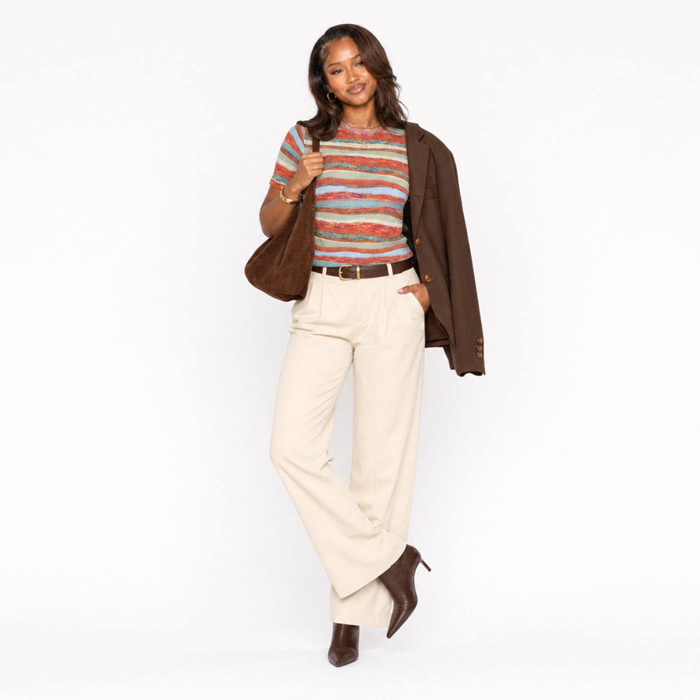 New - COOGI Women's Light Weight Short Sleeve Sweater Knit Top - Multi-Color