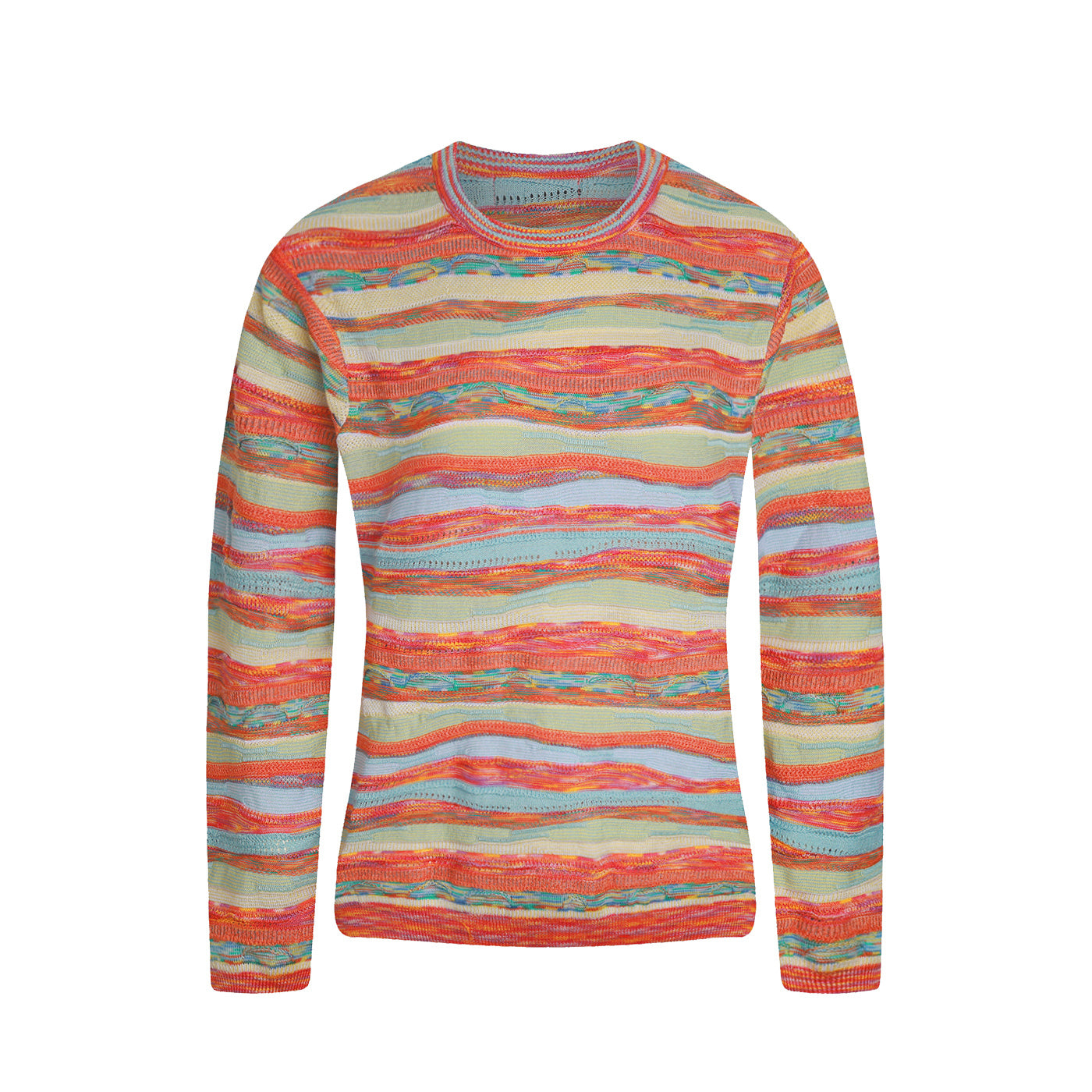 New - COOGI Women's All-Season Knit LS Top - Orange Multi