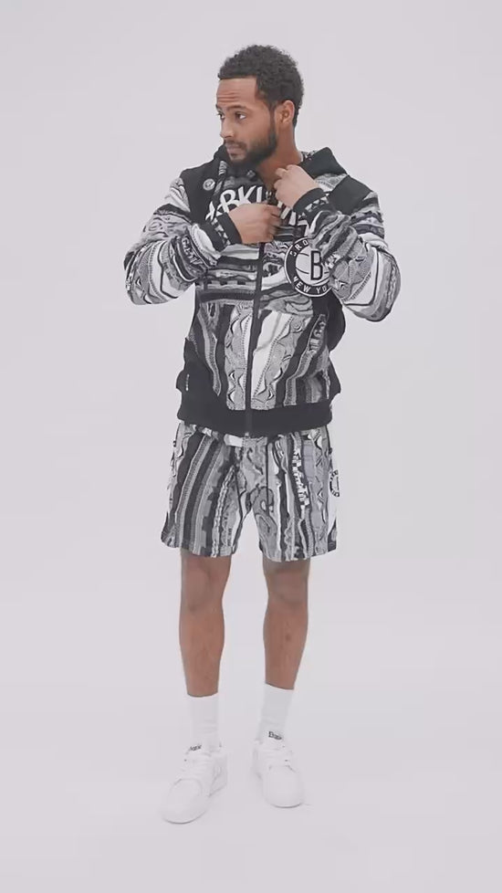 New - COOGI X NBA X Protege - Brooklyn Nets Sweater Knit Basketball Shorts