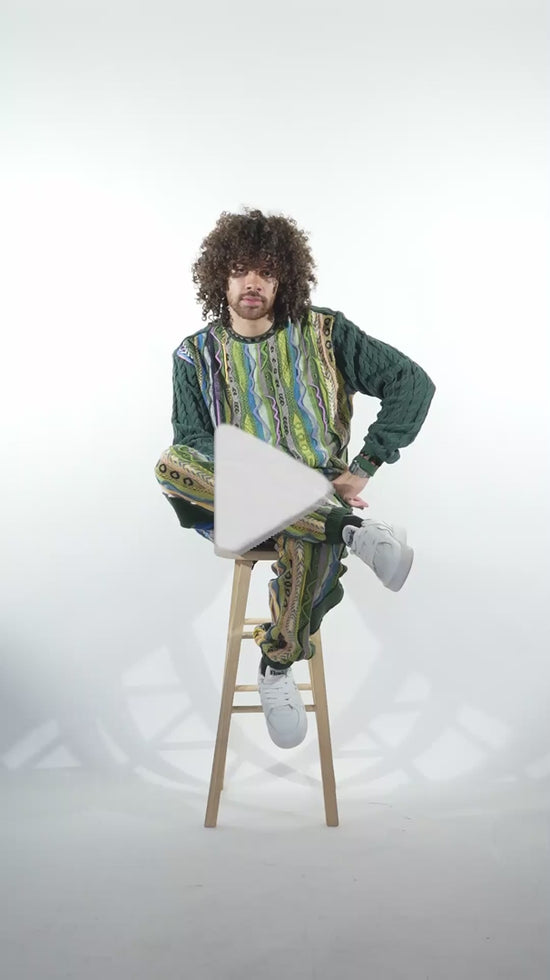 New - COOGI Sweater Pieced Fleece Jogger in Green