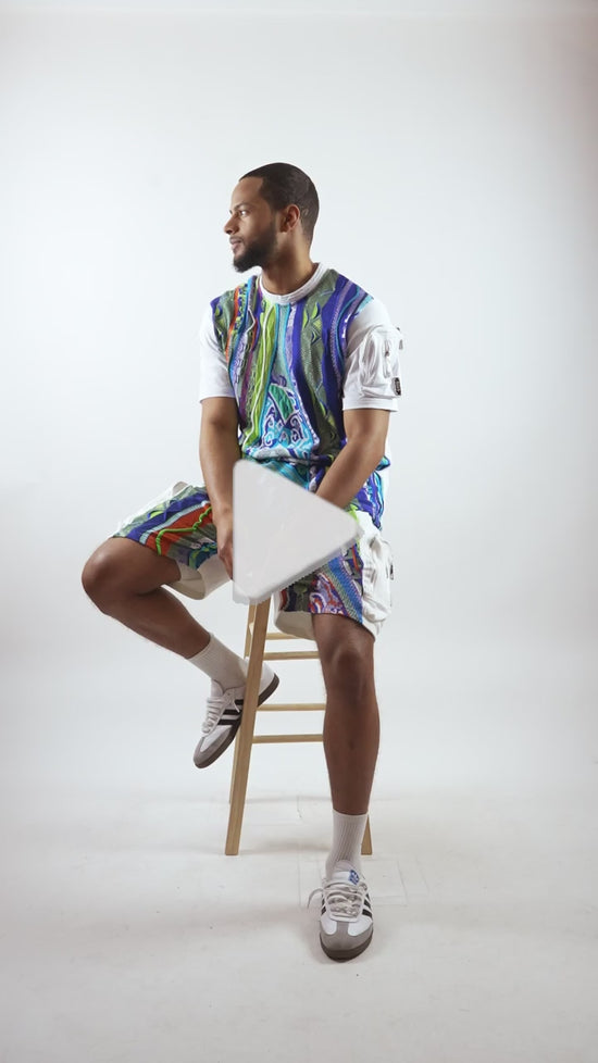 Sweater Pieced Fleece Shorts - Malibu