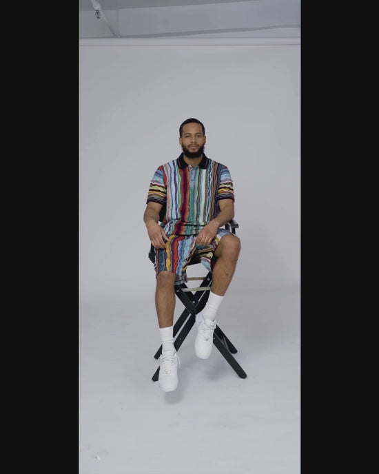 New - COOGI Light Weight Sweater Knit Polo in Jade Black